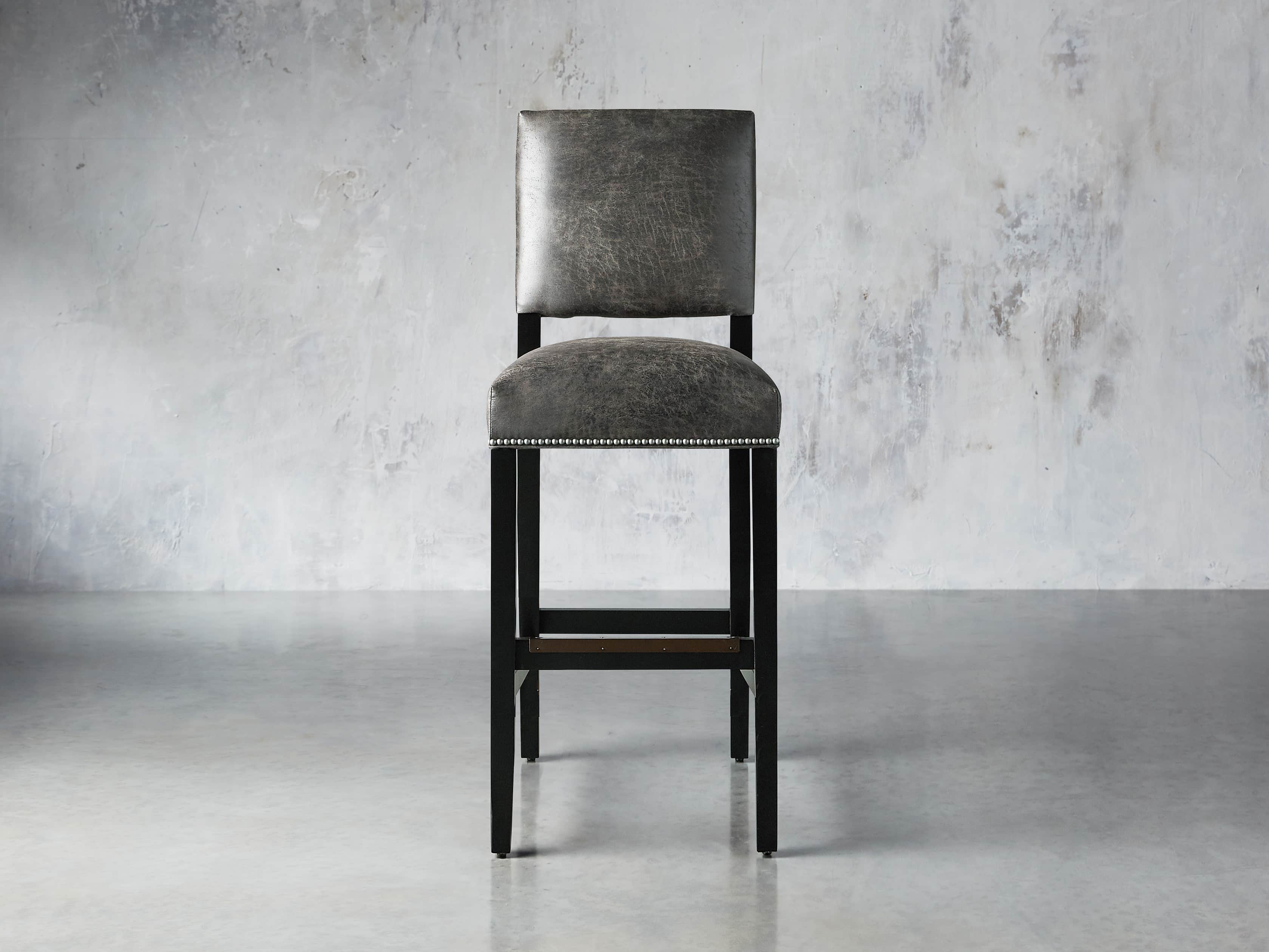 Torino Recycled Leather Barstool, slide 1 of 3