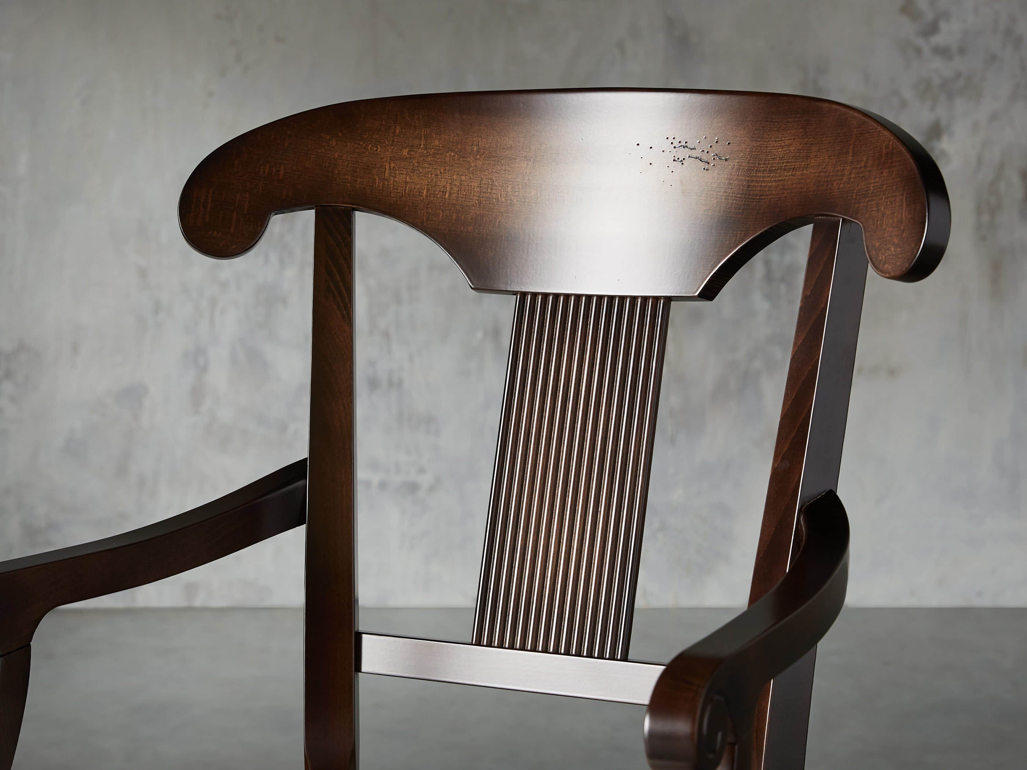 Tuscany 23" Dining Arm Chair With Upholstered Seat in Noceto