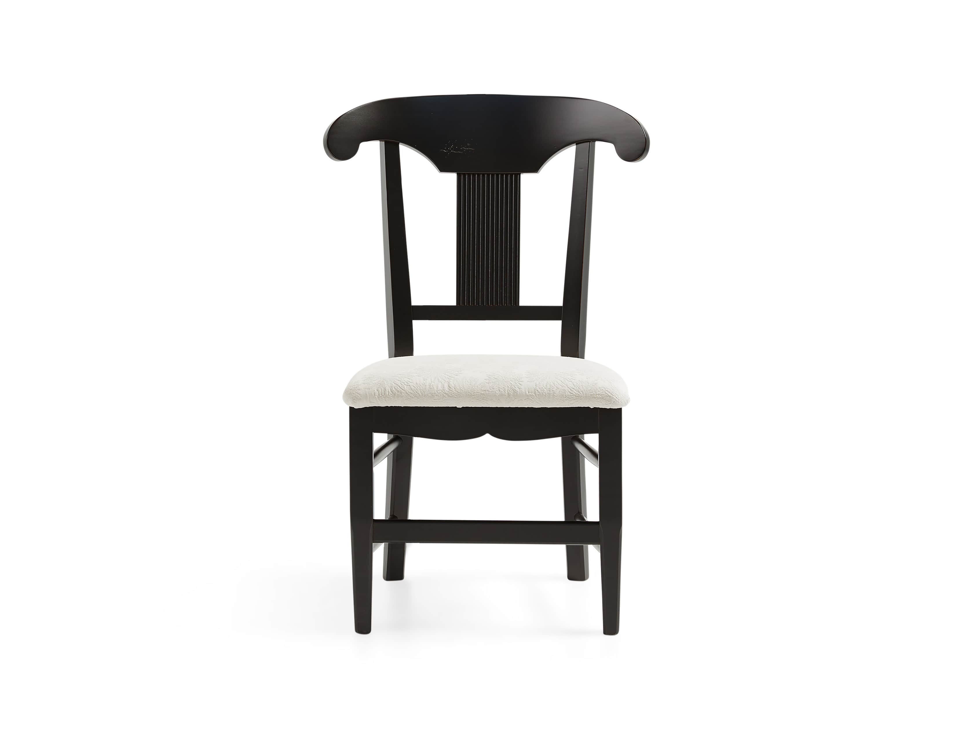 Tuscany 25" Dining Side Chair with Upholstered Seat in Rubbed Black, slide 3 of 5