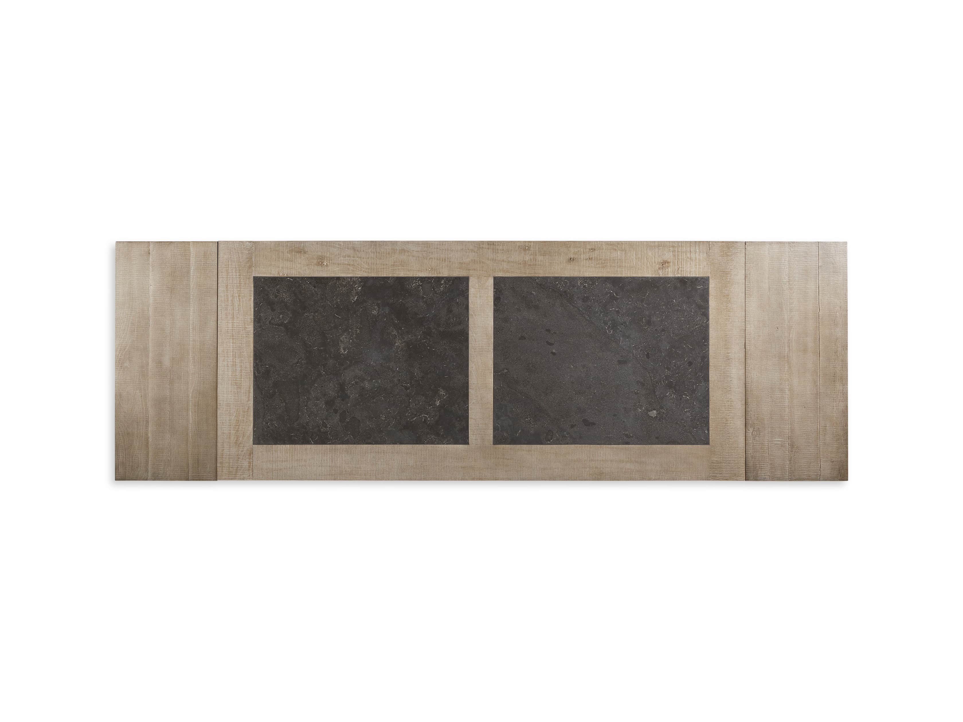 Wilhelm 72" Rustic Grey and Bluestone Extension Dining Table With Earl Black Base