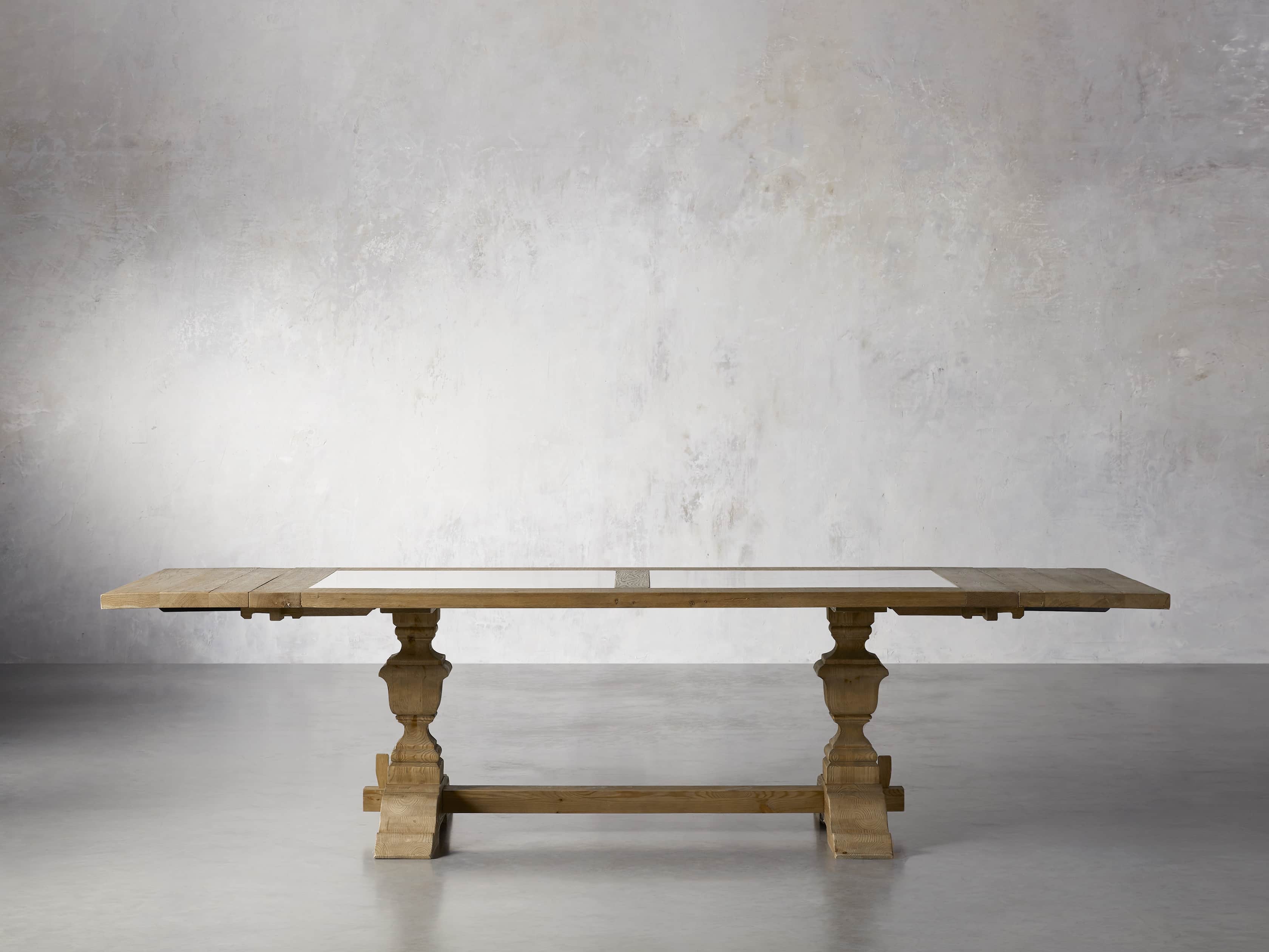 Wilhelm 72" Natural Weathered and White Marble Extension Dining Table with Natural Weathered Base, slide 6 of 14