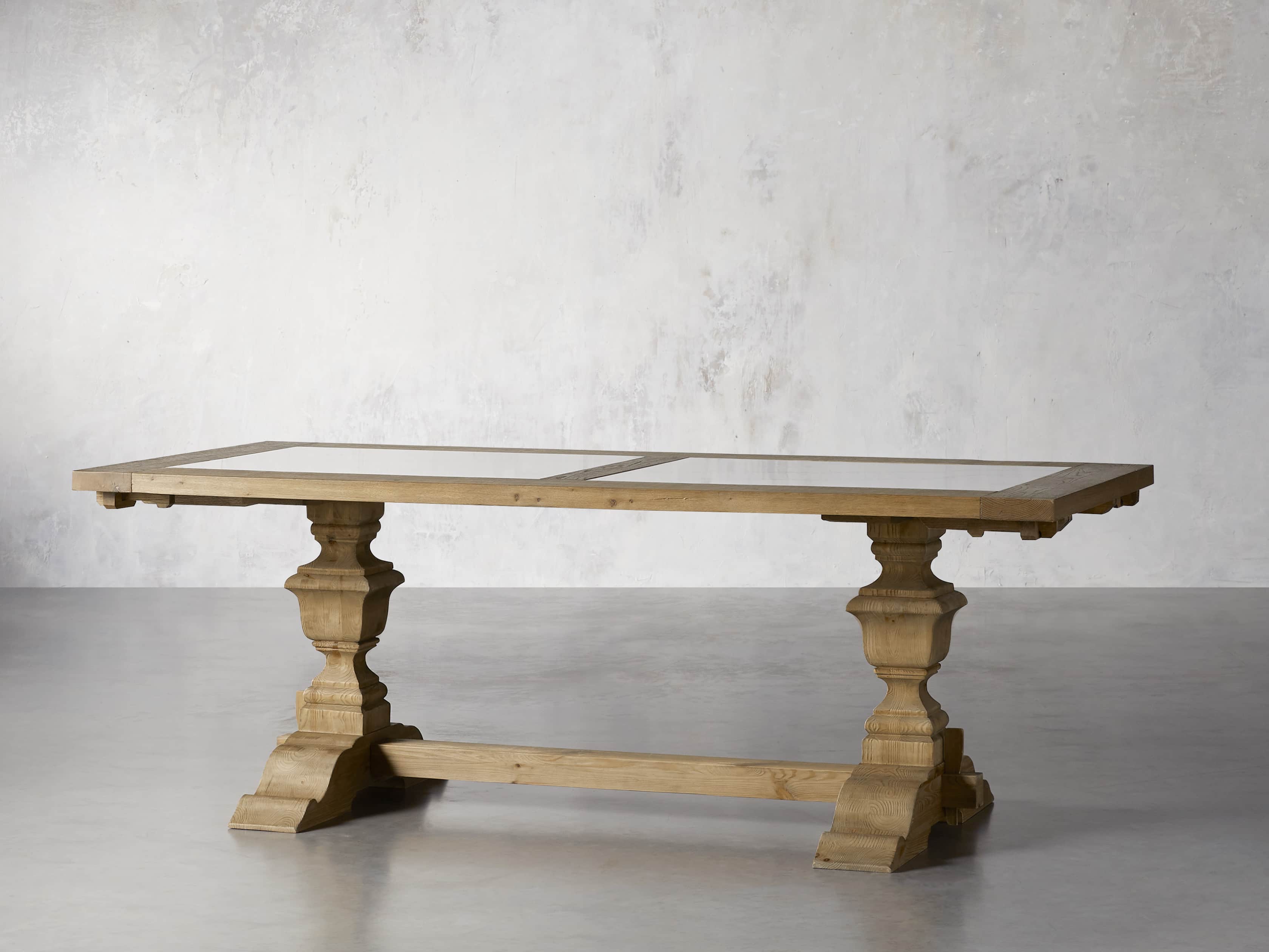 Wilhelm 72" Natural Weathered and White Marble Extension Dining Table with Natural Weathered Base, slide 4 of 14