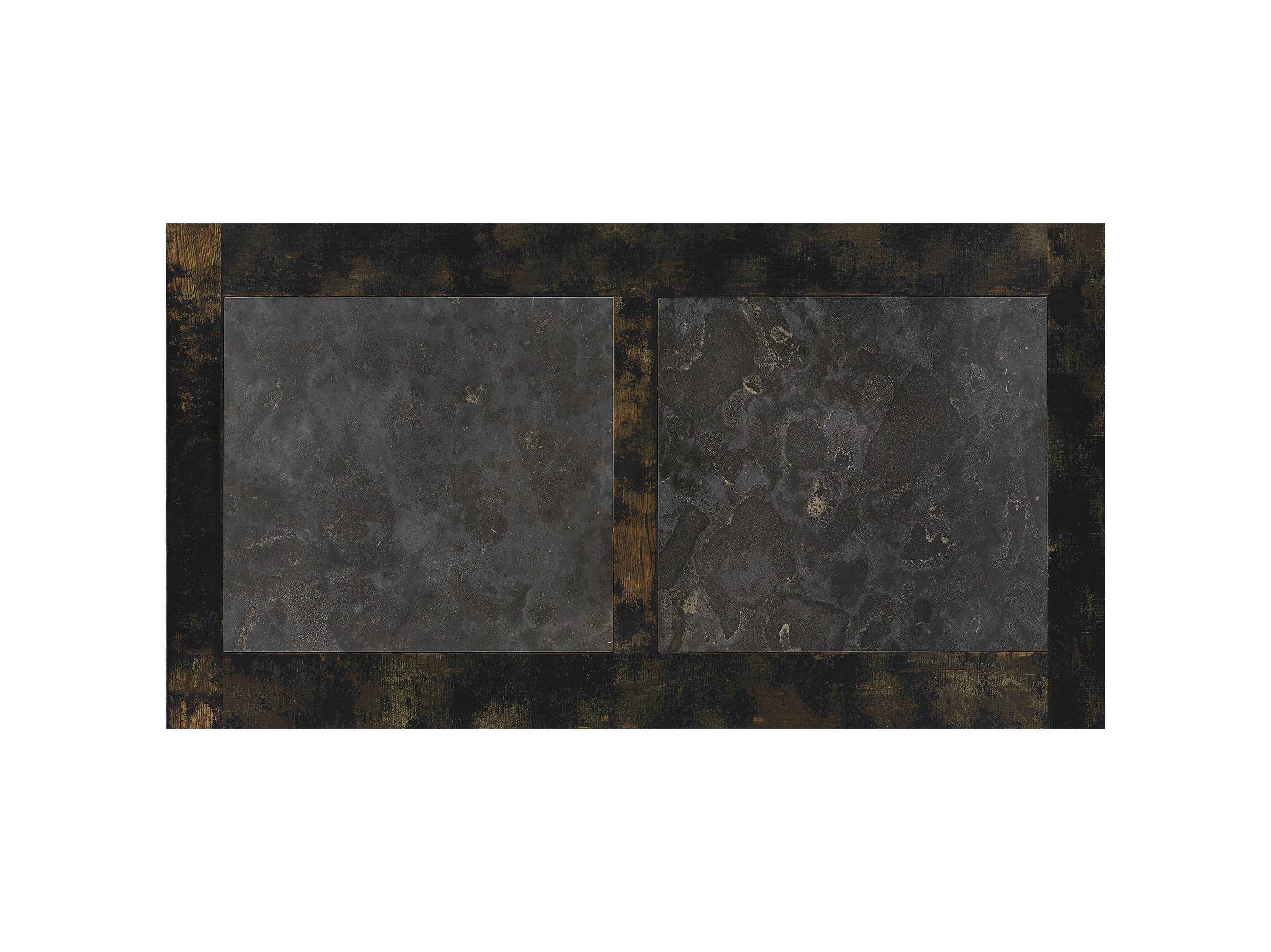Wilhelm 72" Black and Bluestone Extension Dining Table With Natural Base
