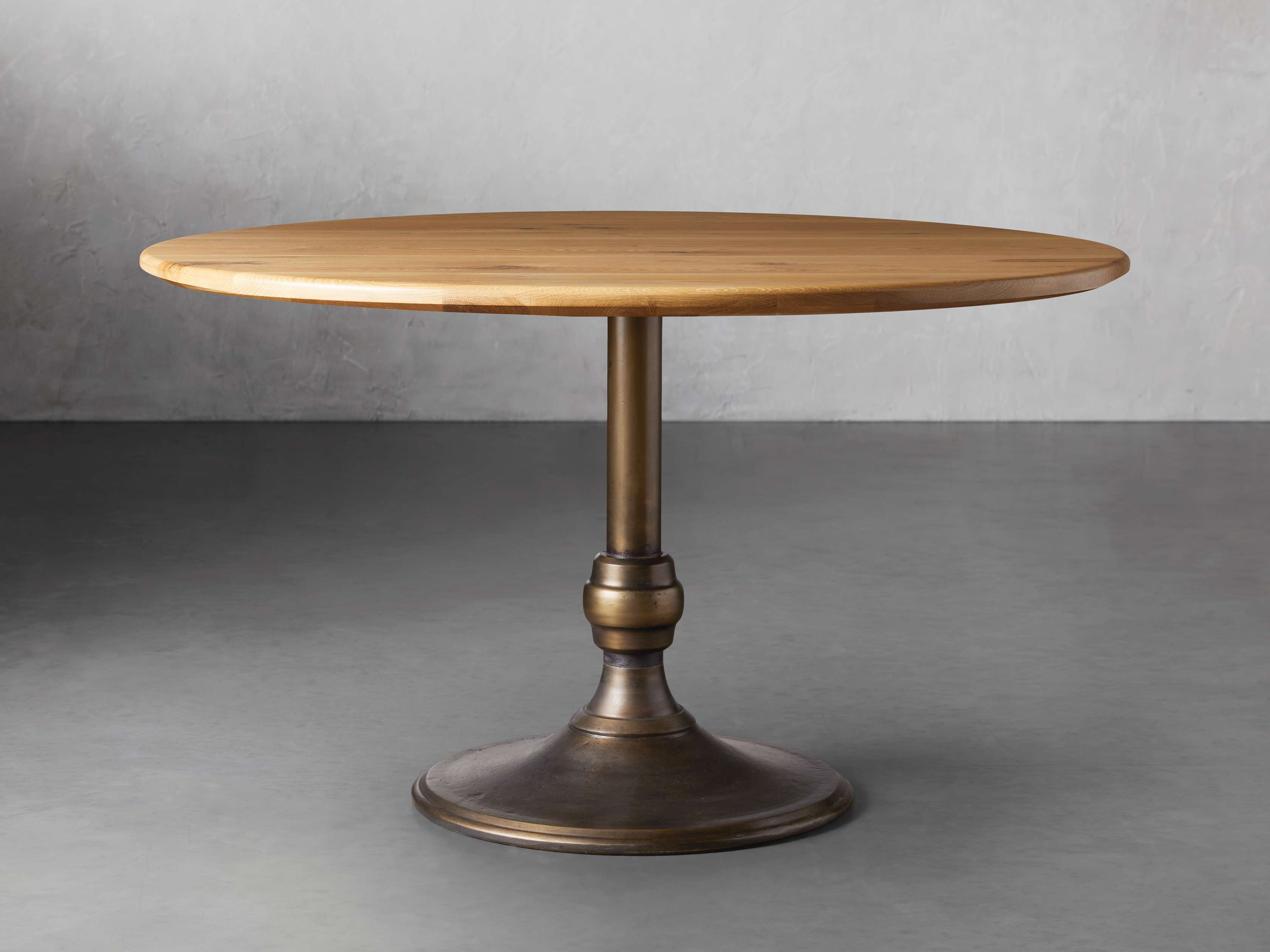 round brass dining table