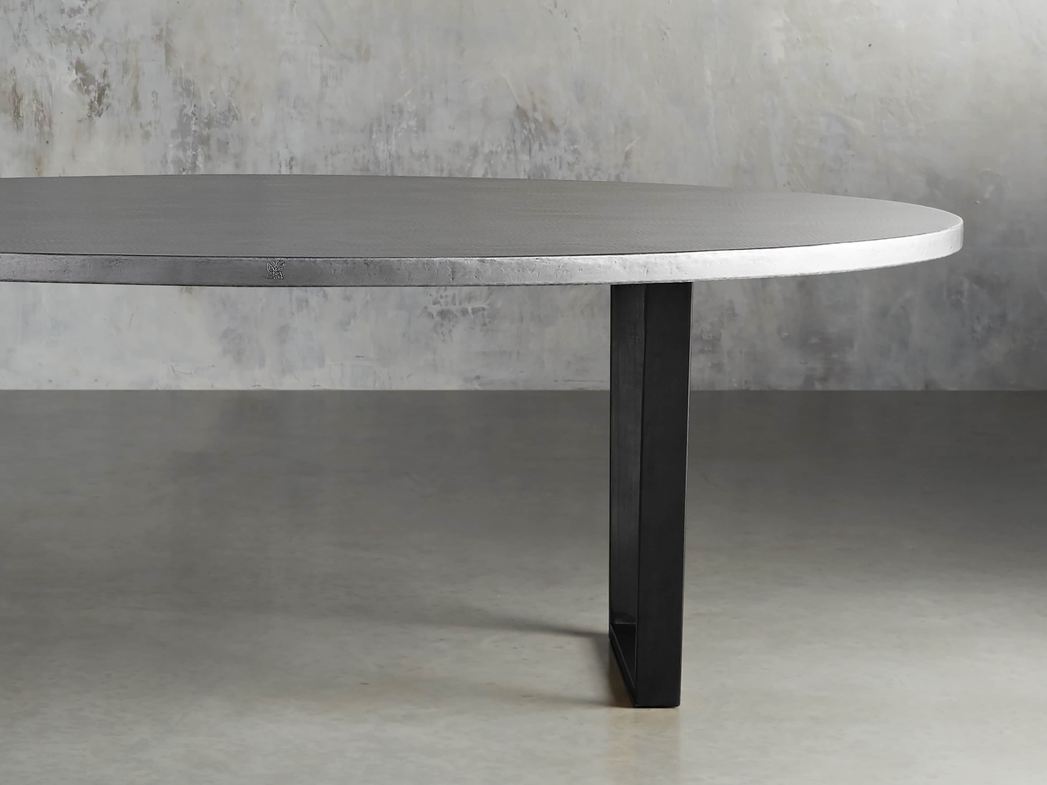 View the Recycled Metal Dining Table with Hardyn Base | Variant: ZINC ALLOY