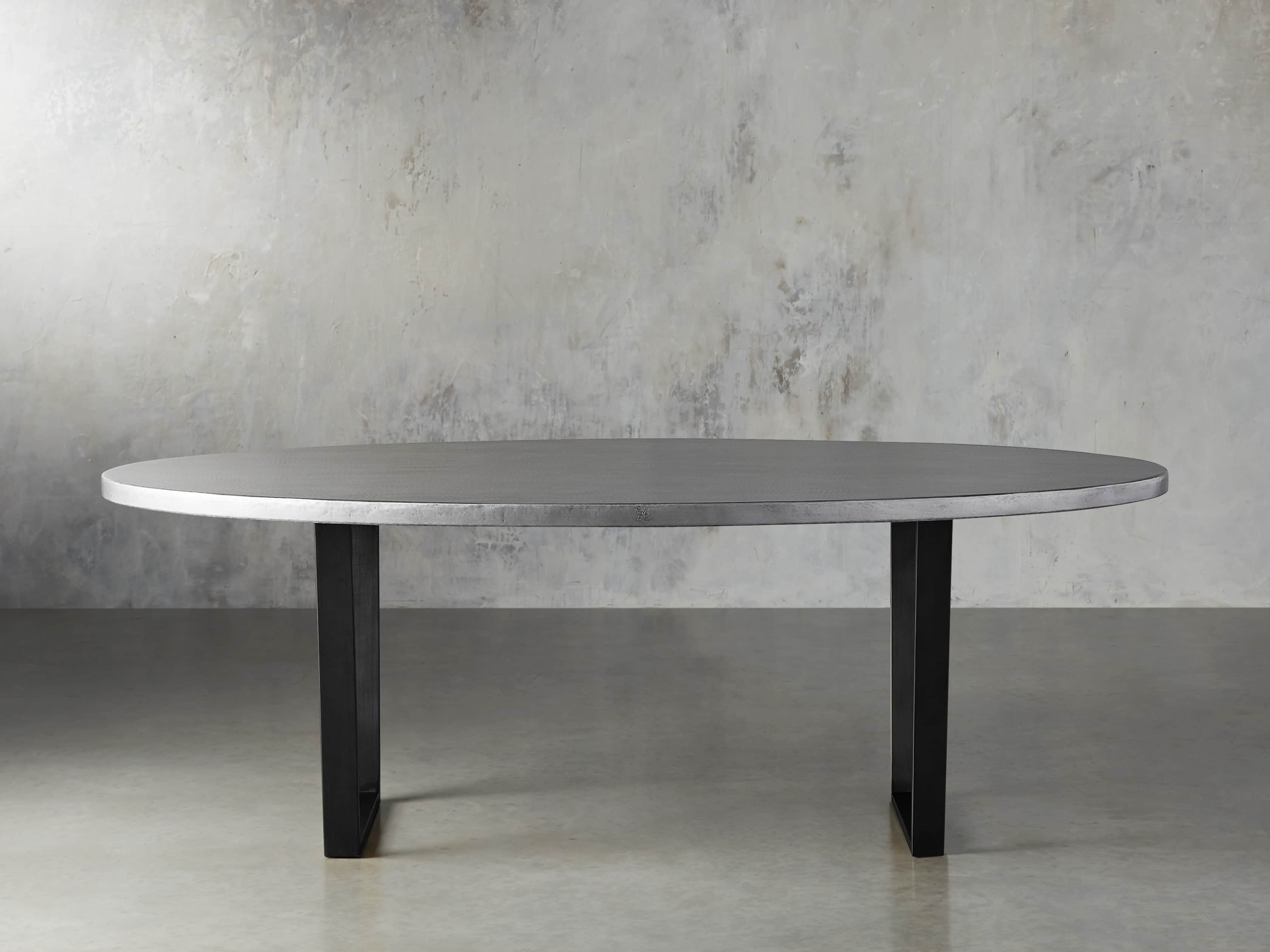 Zinc Alloy 90" x 52" Dining Table with Hardyn Base in Black, slide 2 of 6