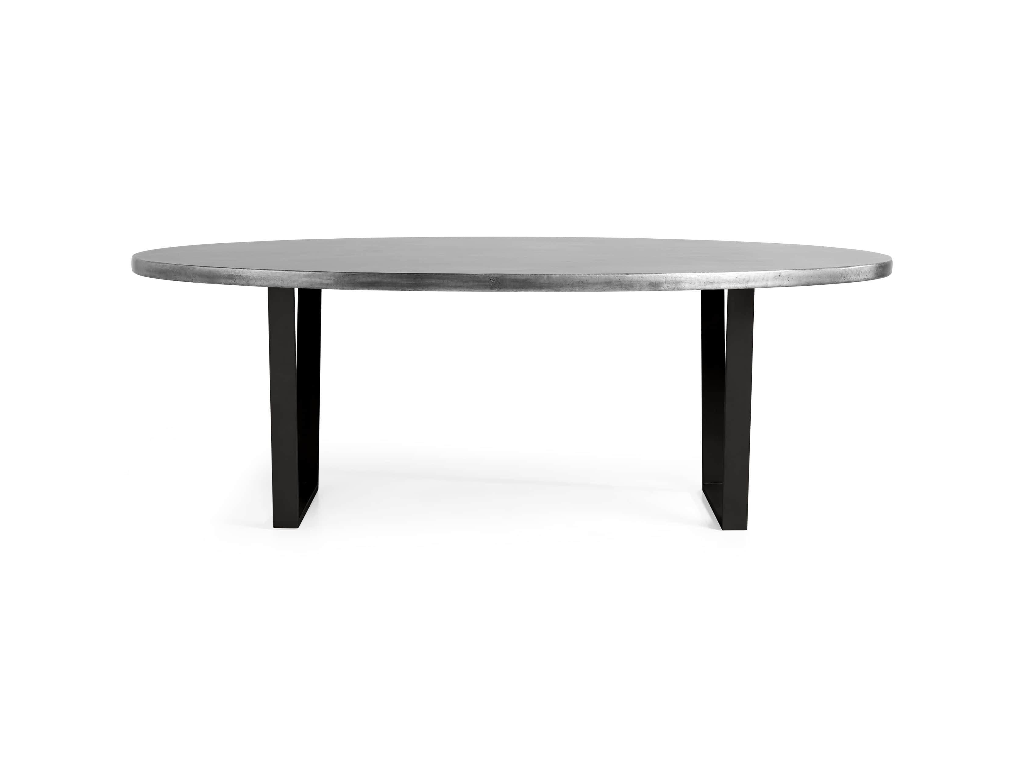 Zinc Alloy 90" x 52" Dining Table with Hardyn Base in Black, slide 5 of 6