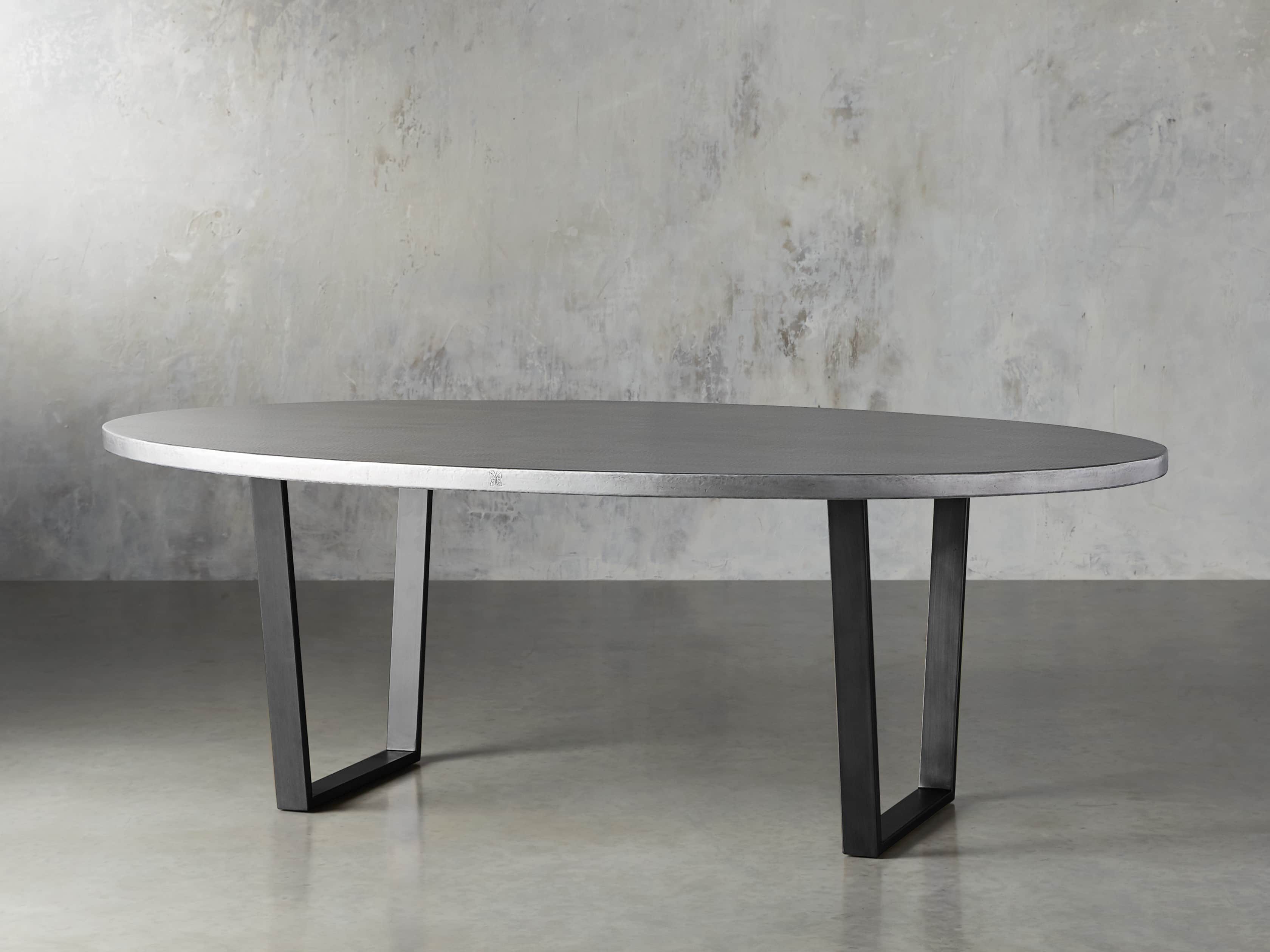 Zinc Alloy 90" x 52" Dining Table with Hardyn Base in Black, slide 3 of 6