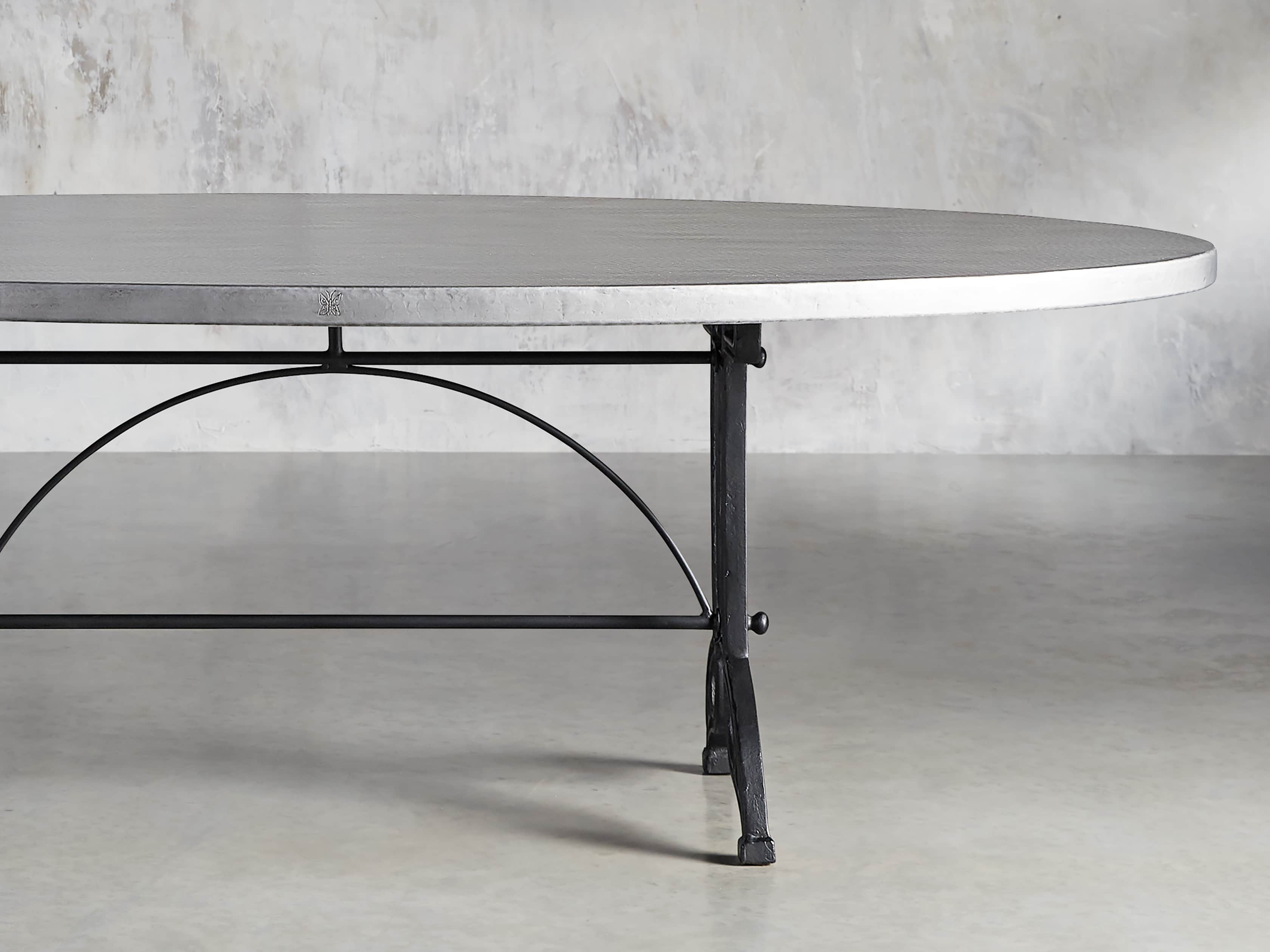 View the Recycled Metal Dining Table with Chantel Base | Variant: ZINC ALLOY