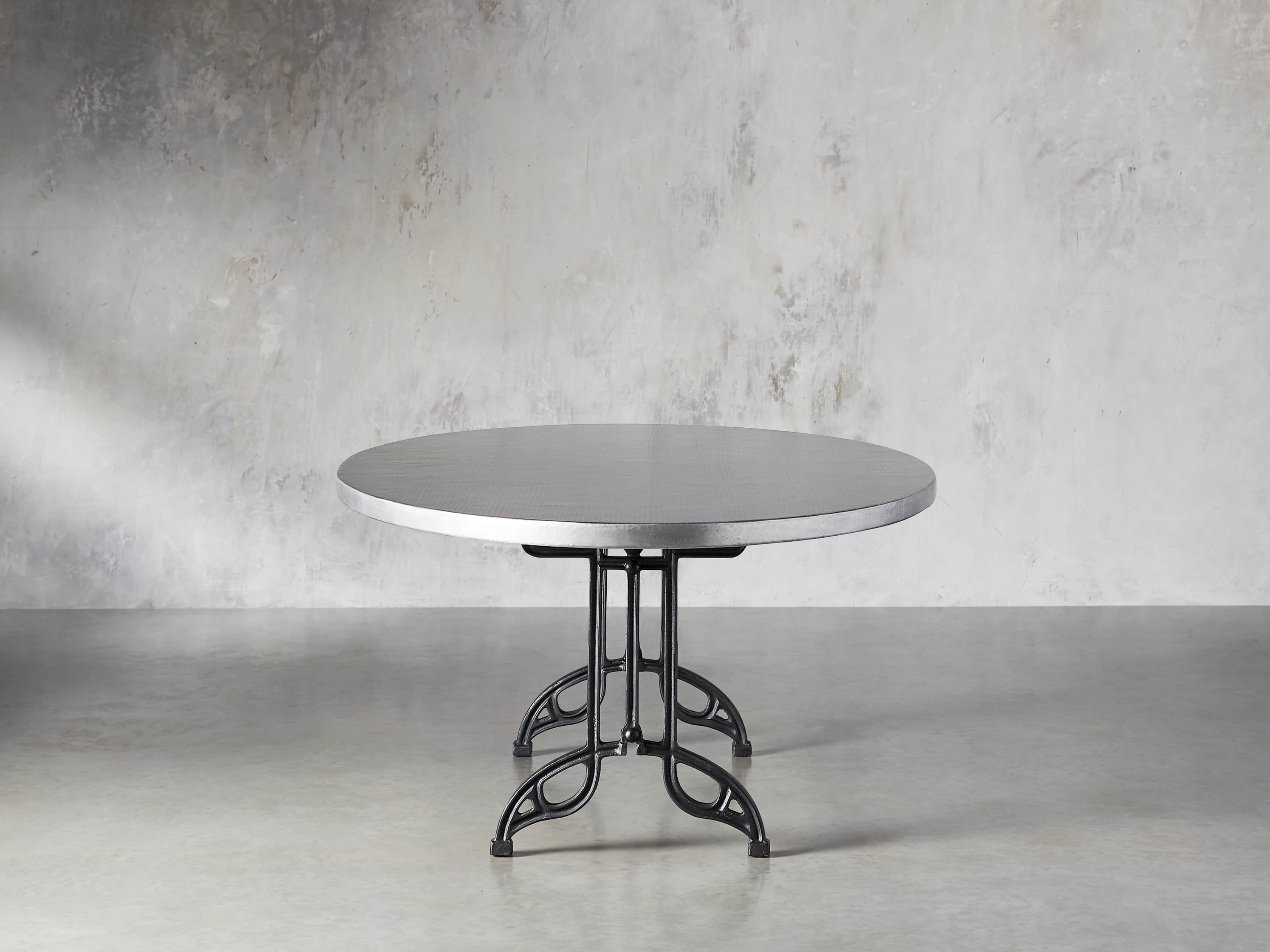 Zinc Alloy 52" X 90" Oval Dining Table With Chantel Base, slide 4 of 5