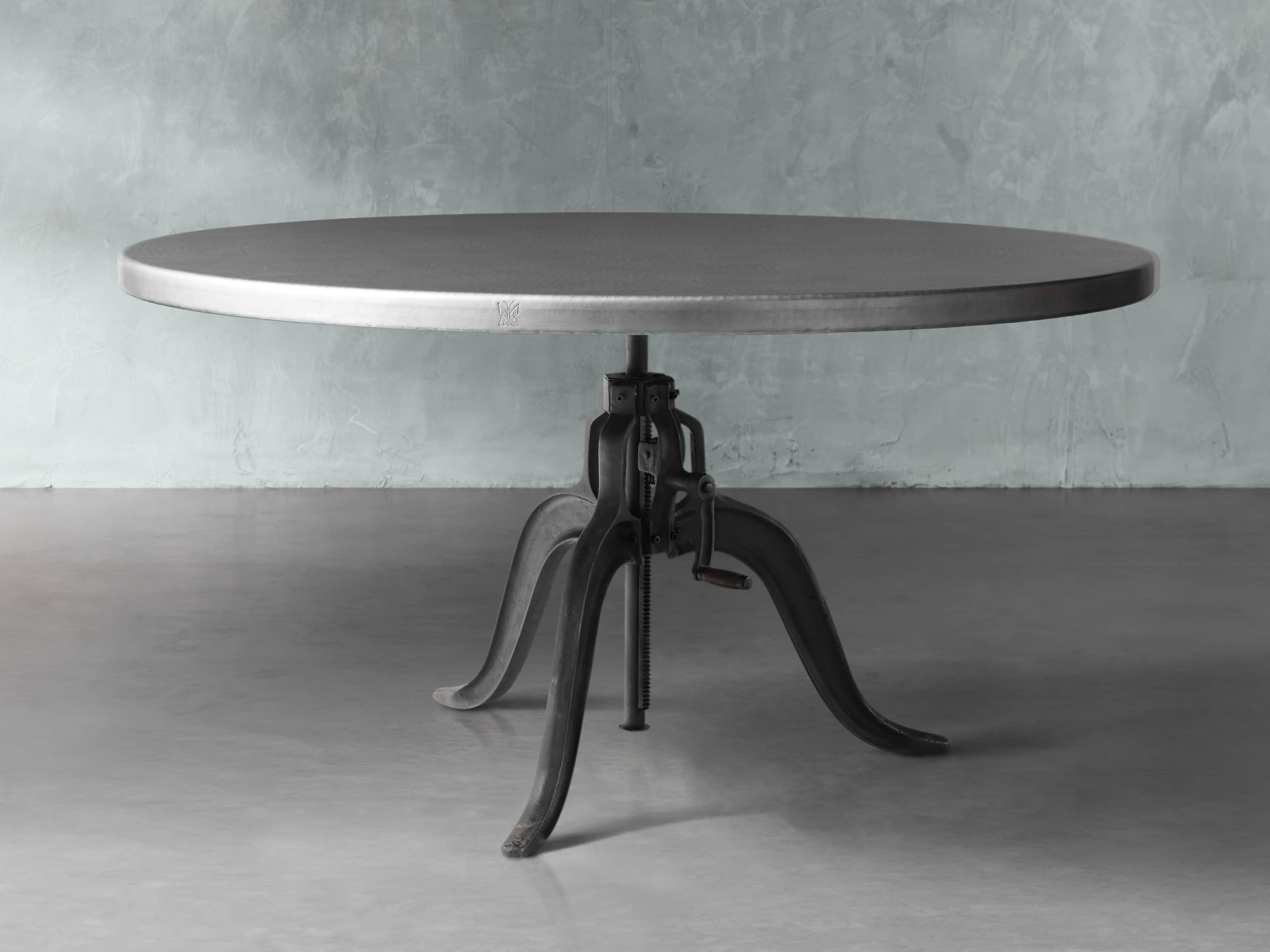 View the Recycled Metal Dining Table with Edison Base | Variant: ZINC ALLOY