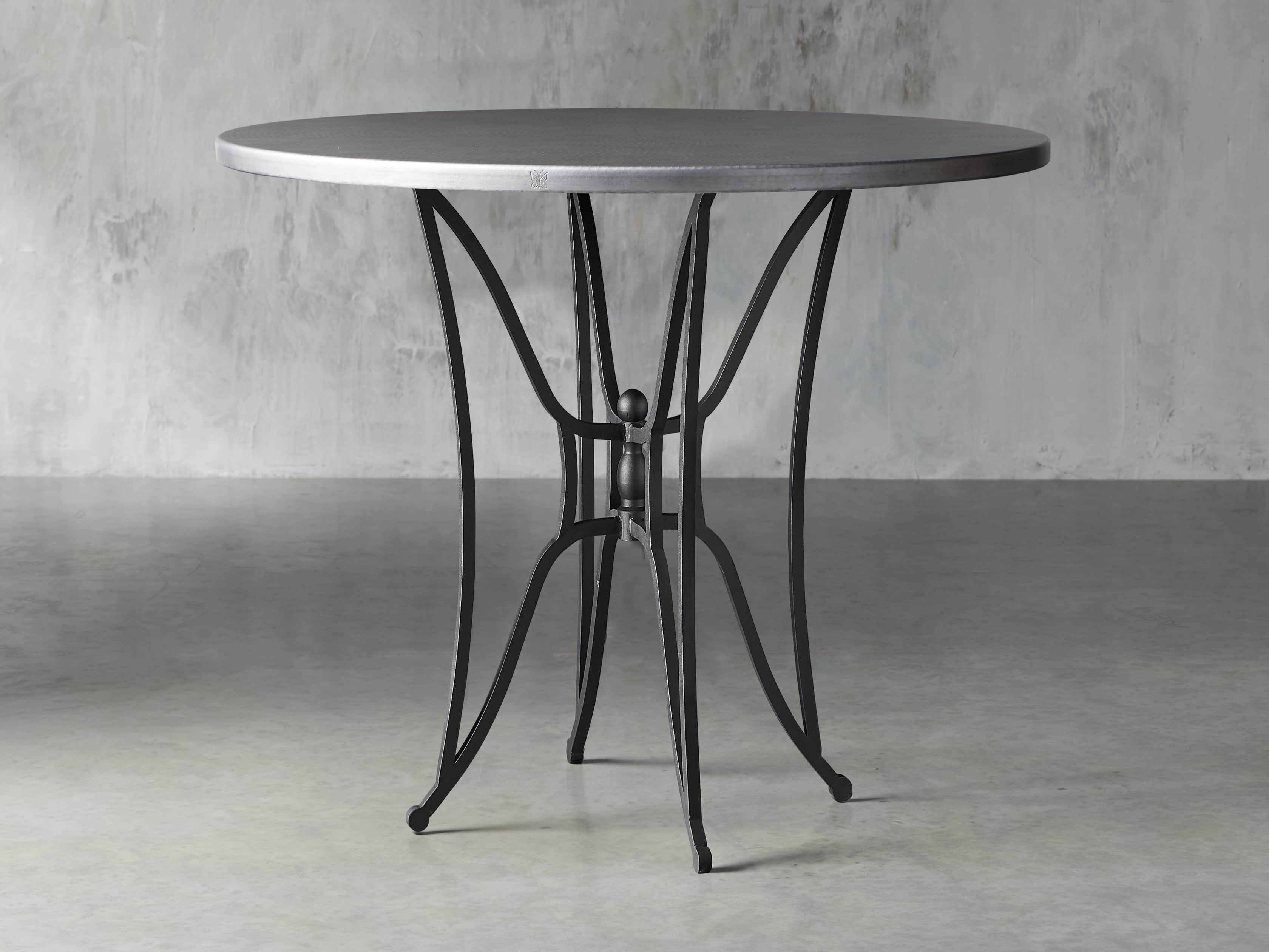 Zinc Alloy 38" Round Table Top With Kenya Bar Table Base