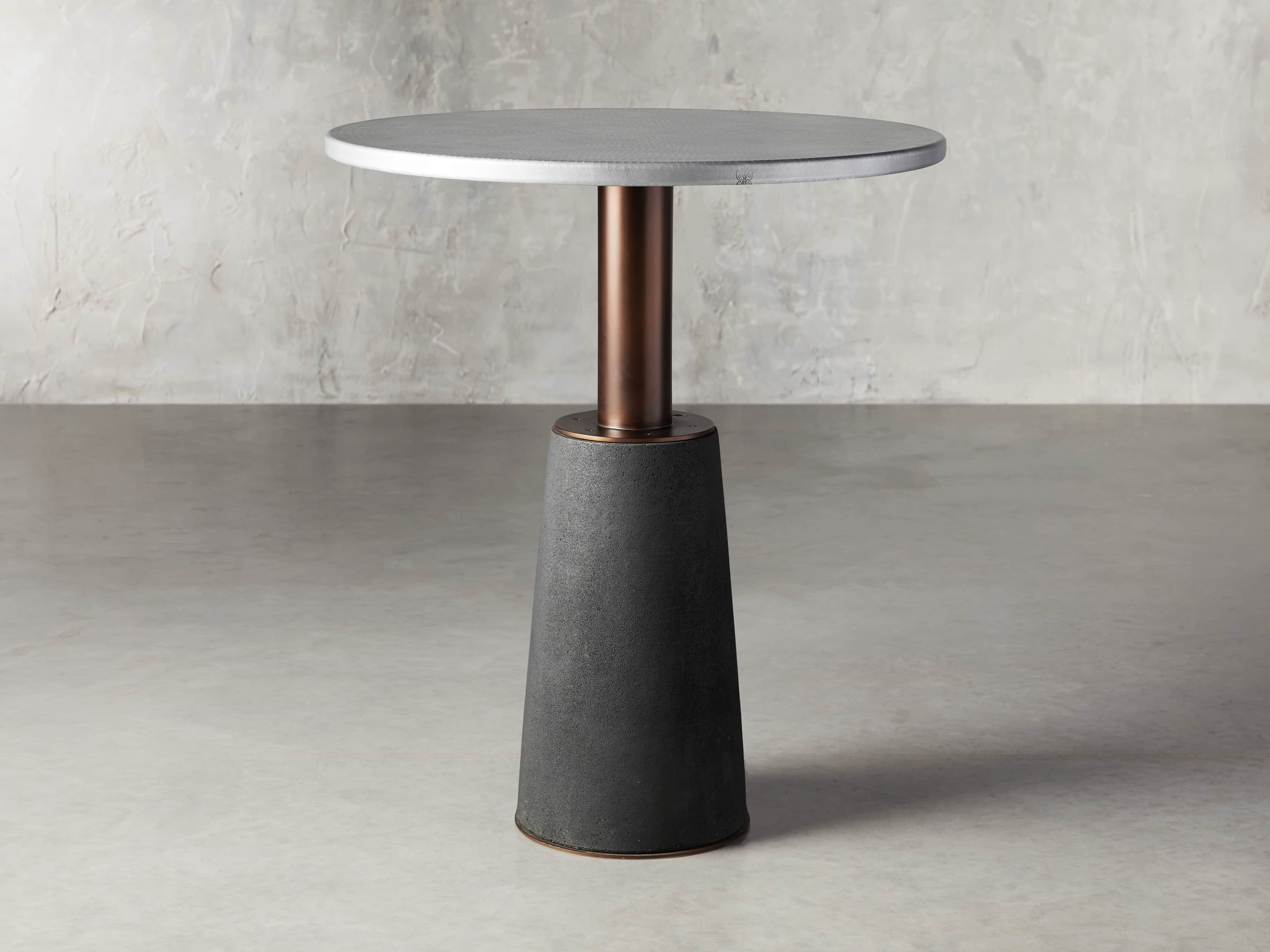 View the Recycled Metal Bar Table with Kamilah Base | Variant: ZINC ALLOY