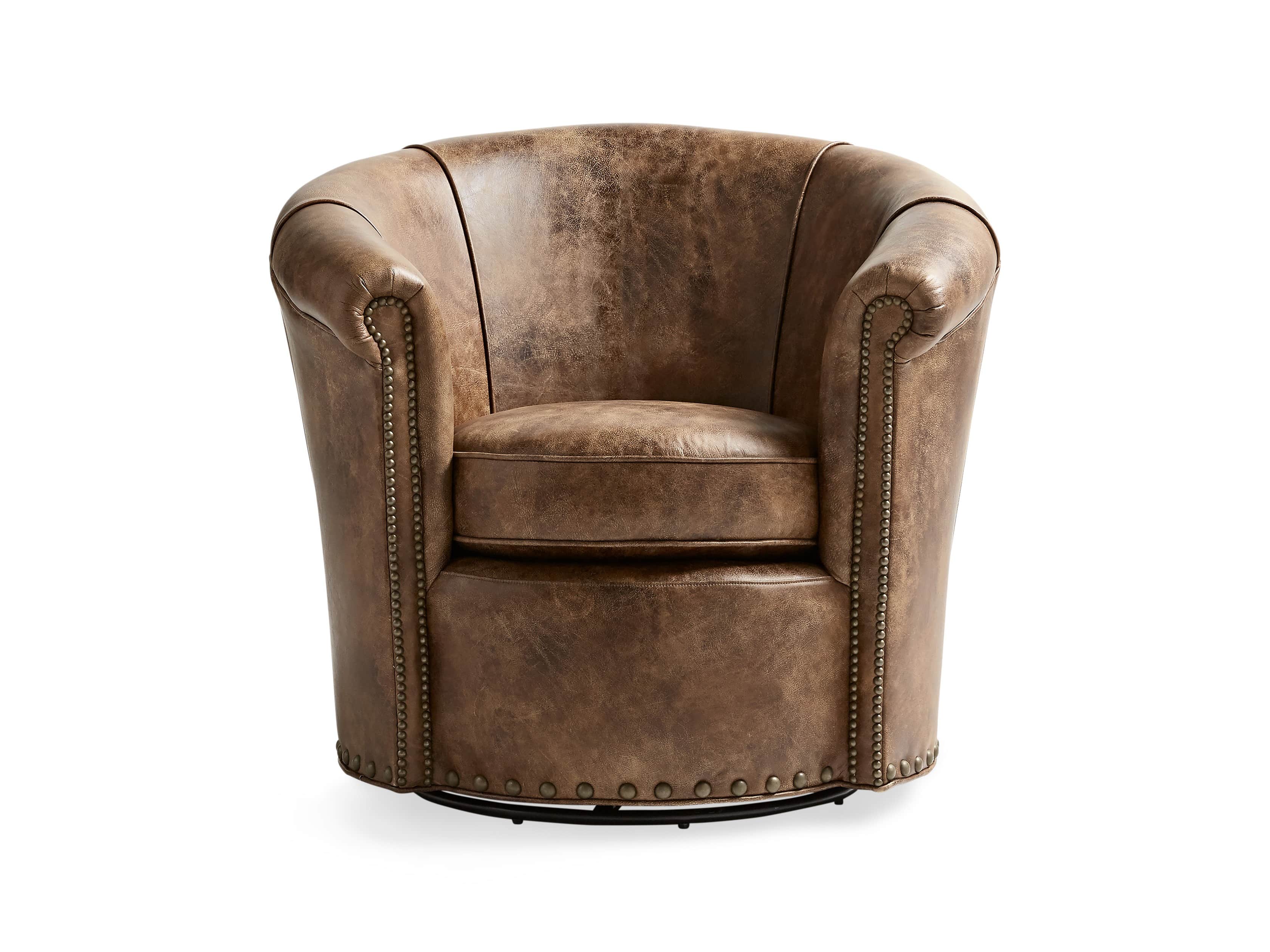 Benedict 37" Leather Swivel Chair