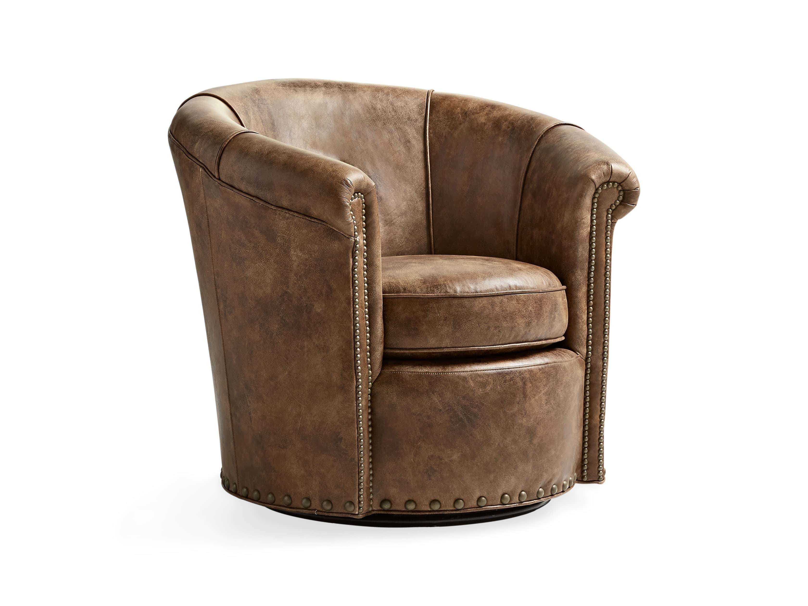 Benedict 37" Leather Swivel Chair