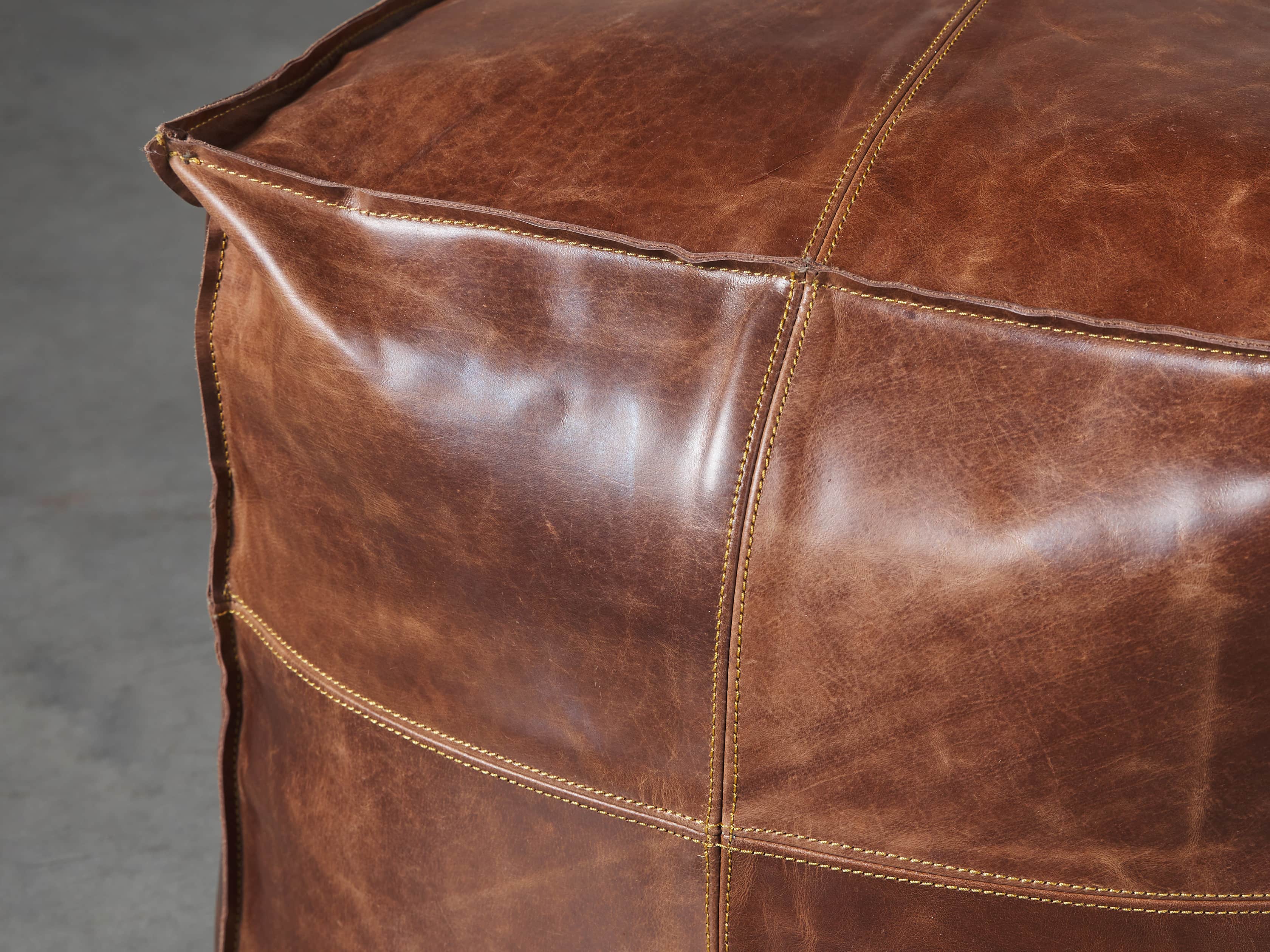 Stowe Leather Pouf, slide 2 of 3