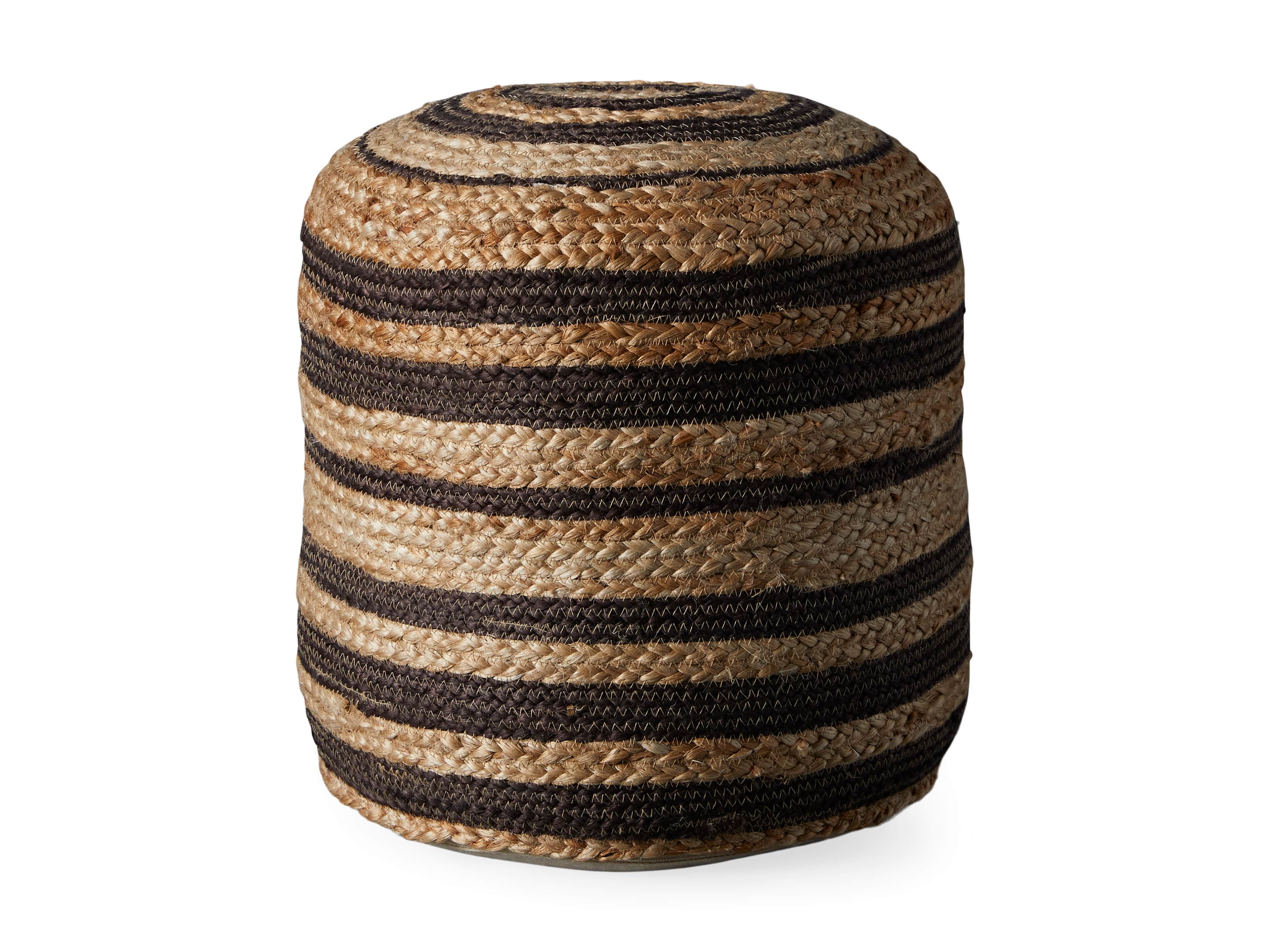 Striped Jute Pouf, slide 3 of 3