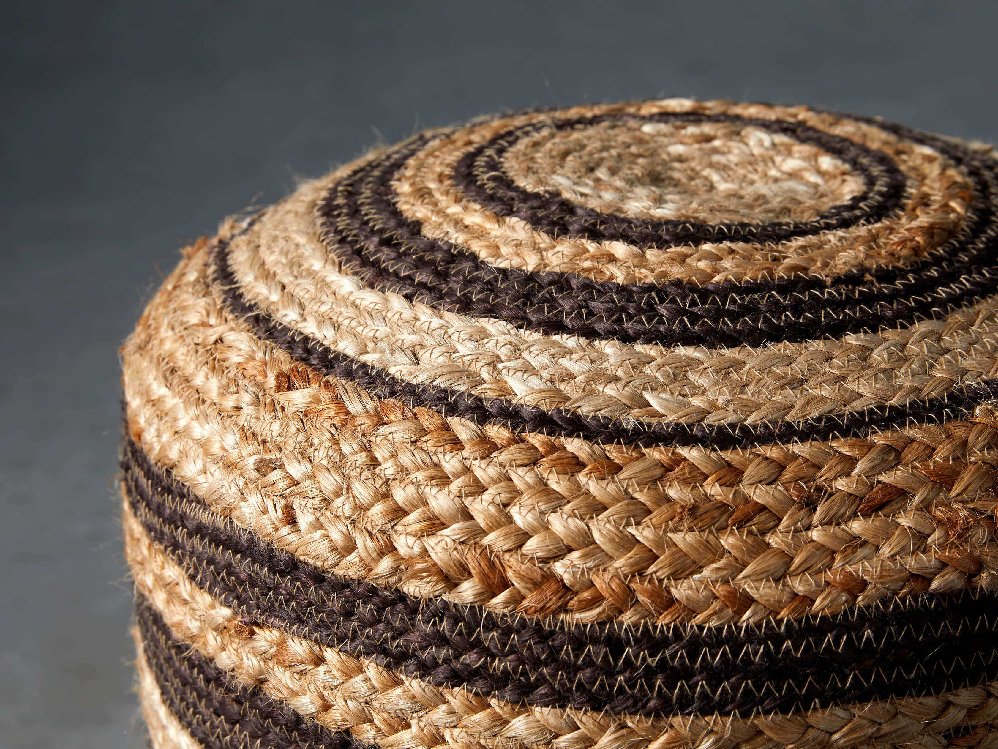 Striped Jute Pouf, slide 2 of 3