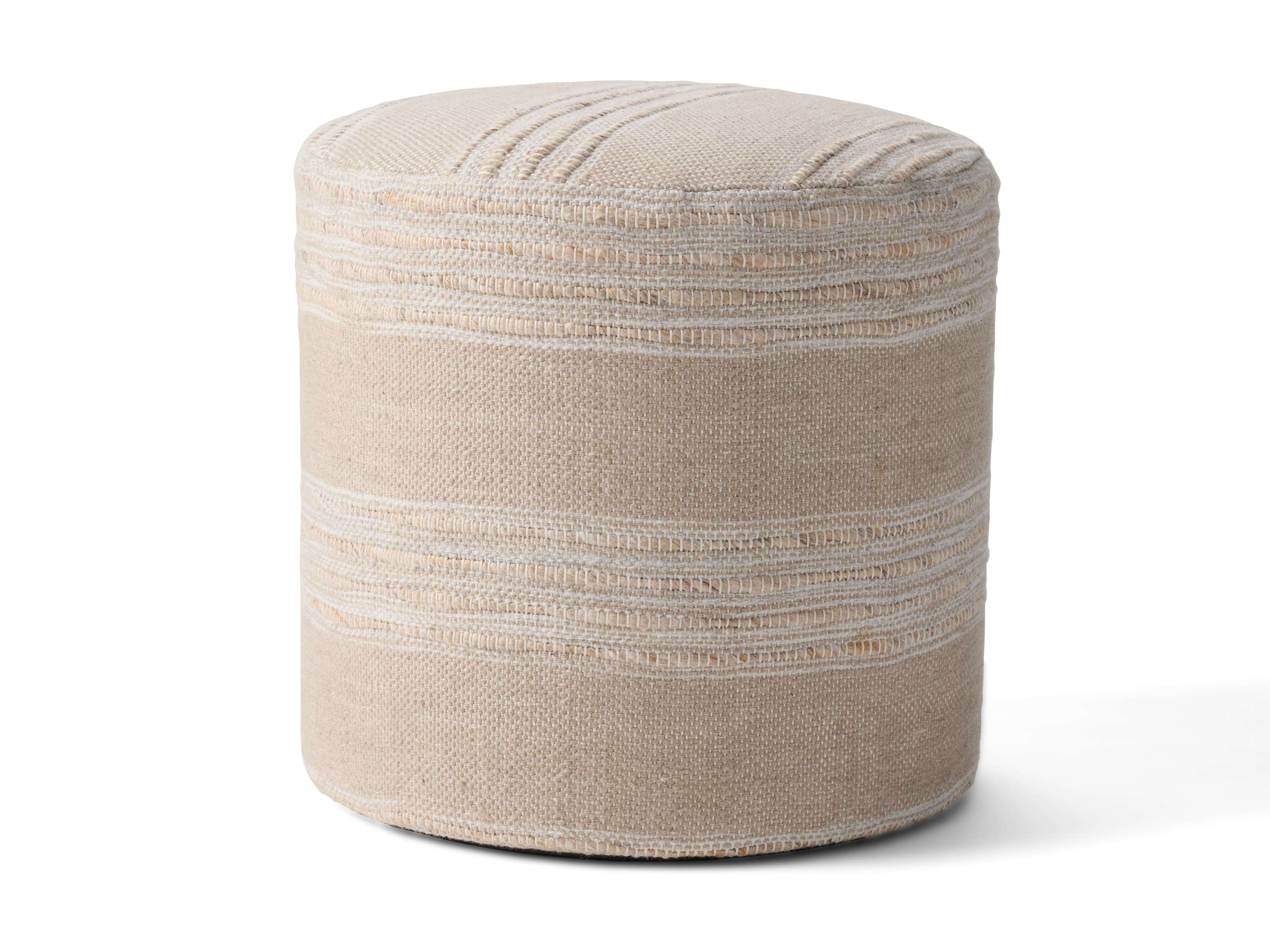 Striped Round Performance Pouf