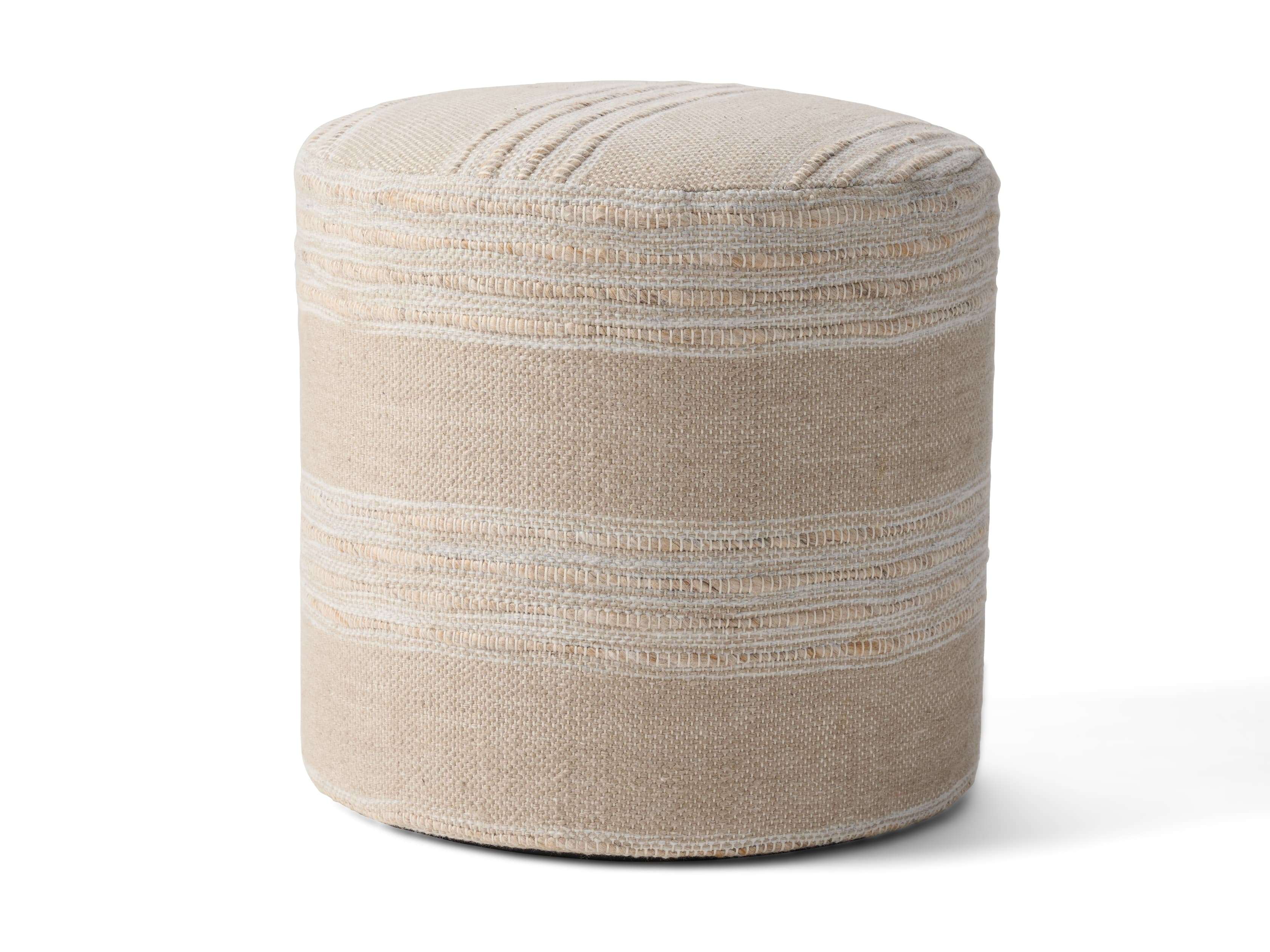 Ladera Performance Pouf in White | Arhaus