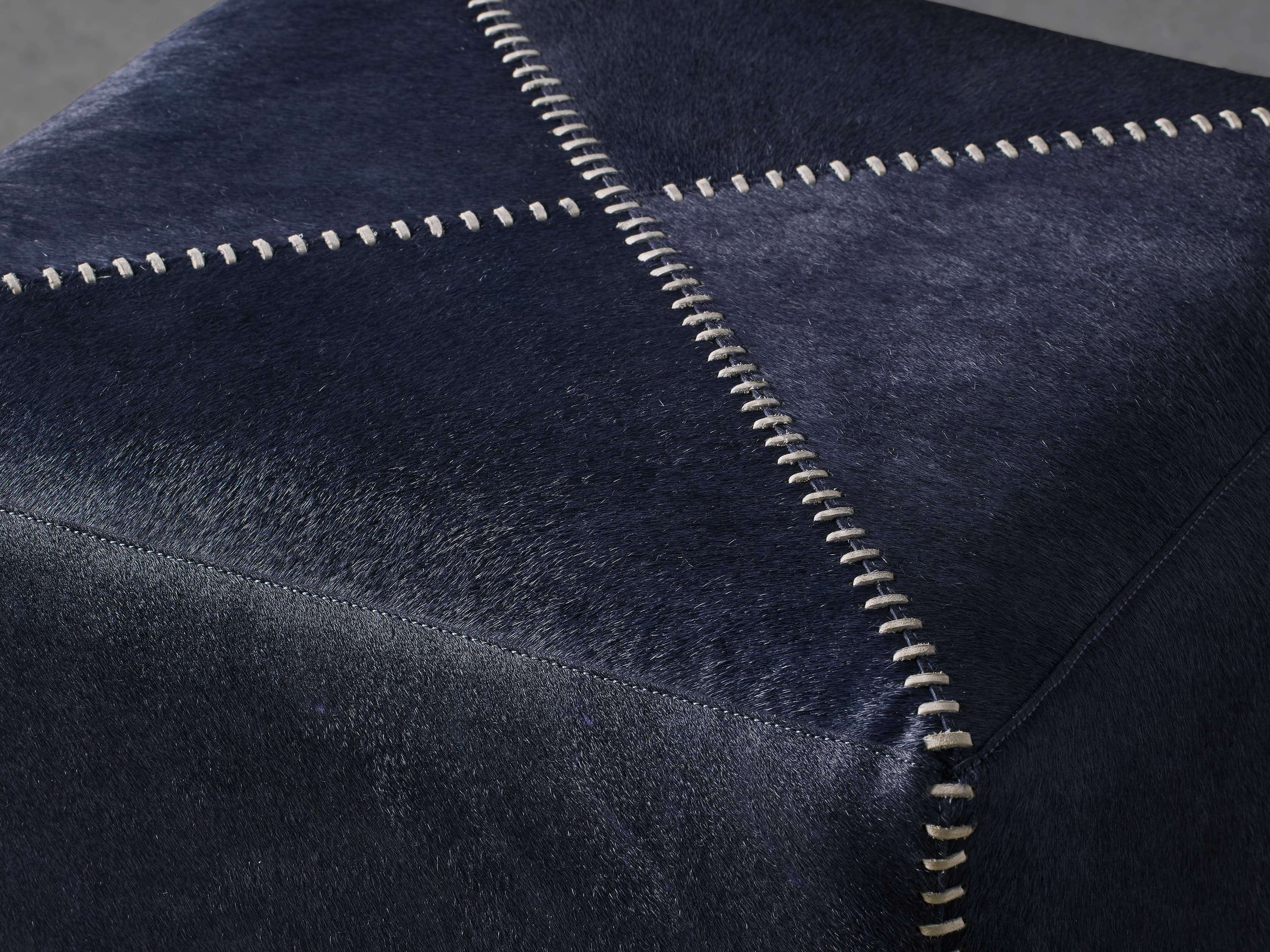 Hide Whipstitch Pouf