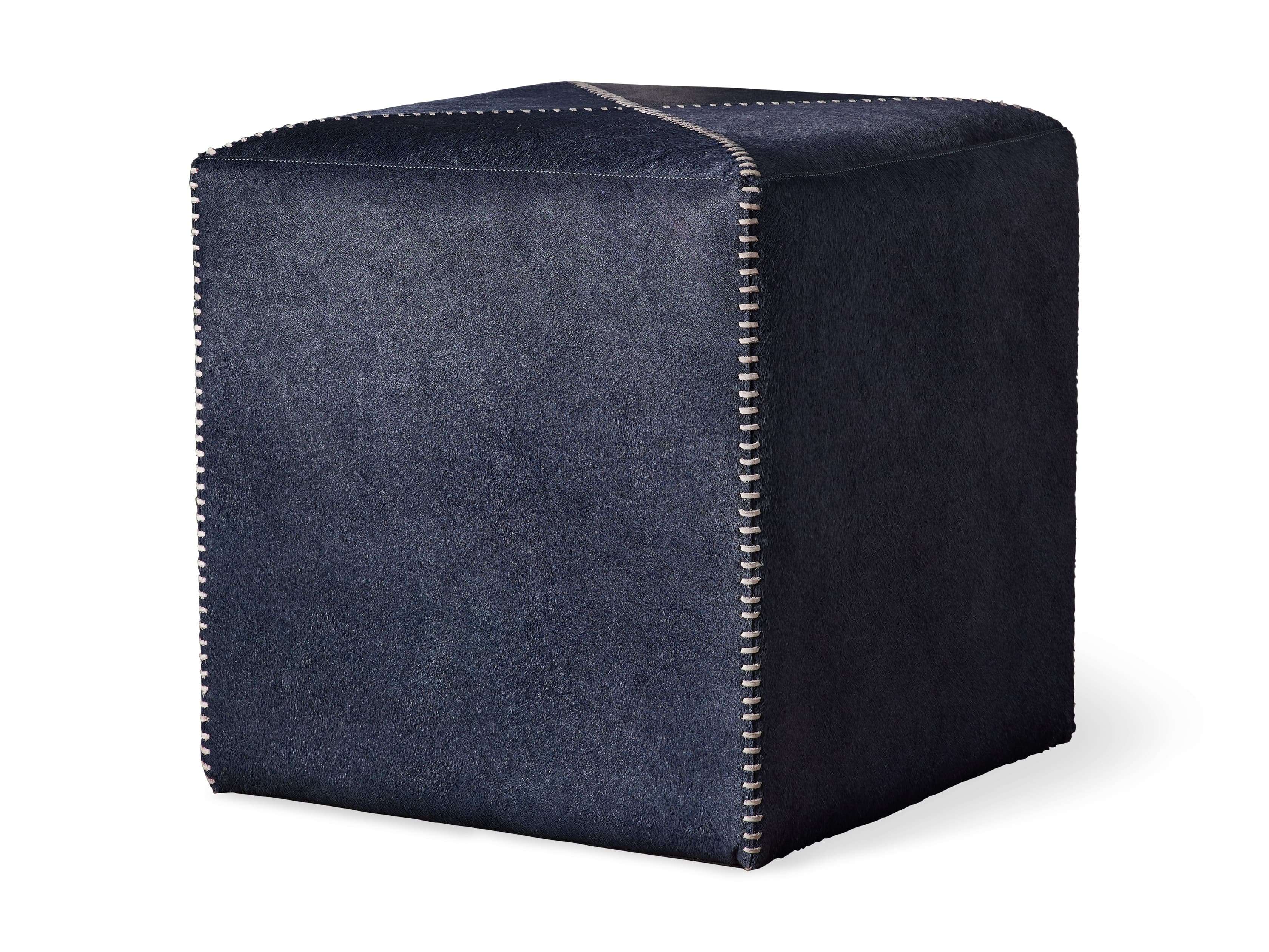 Hide Whipstitch Pouf