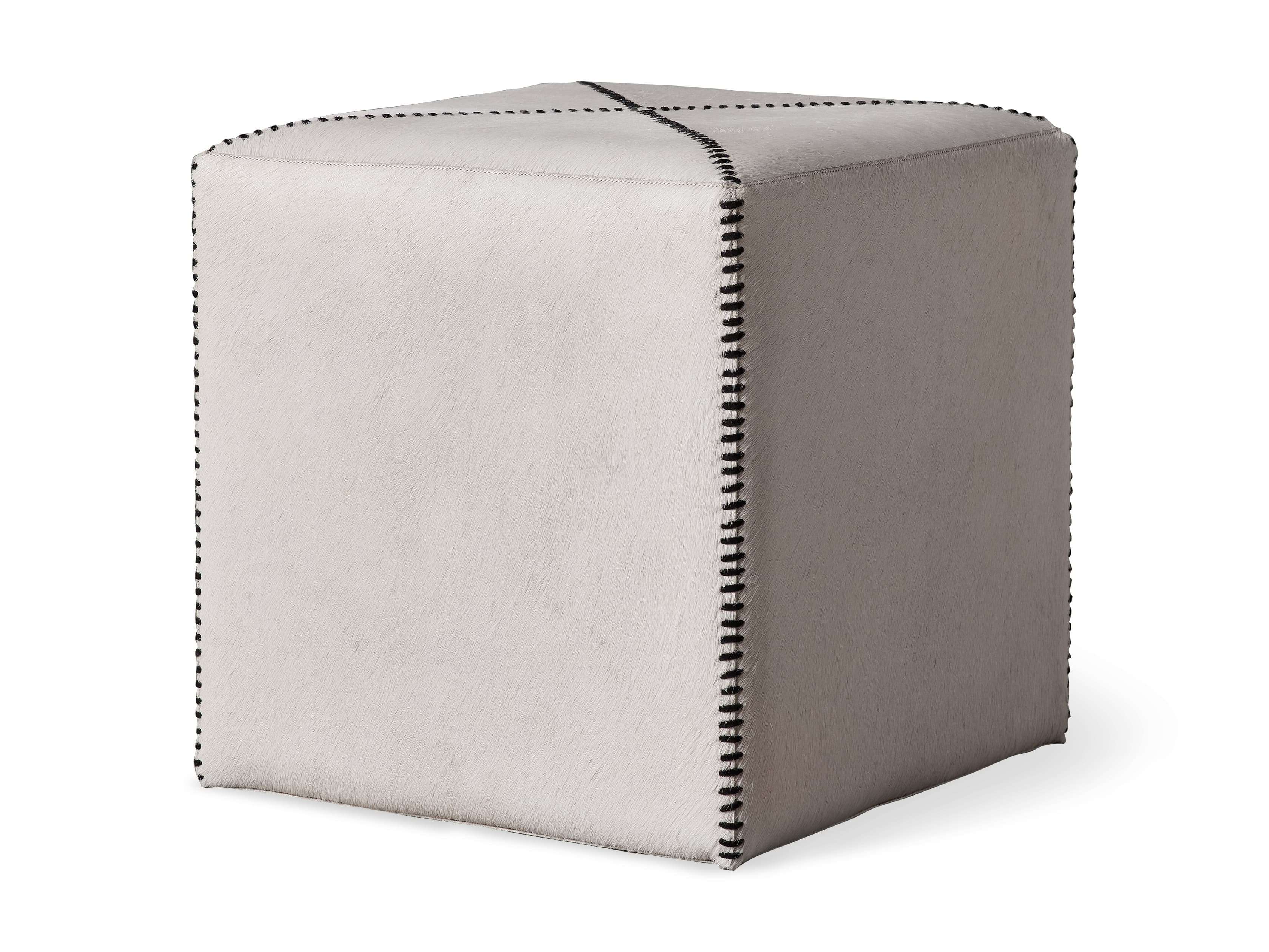 Hide Whipstitch Pouf