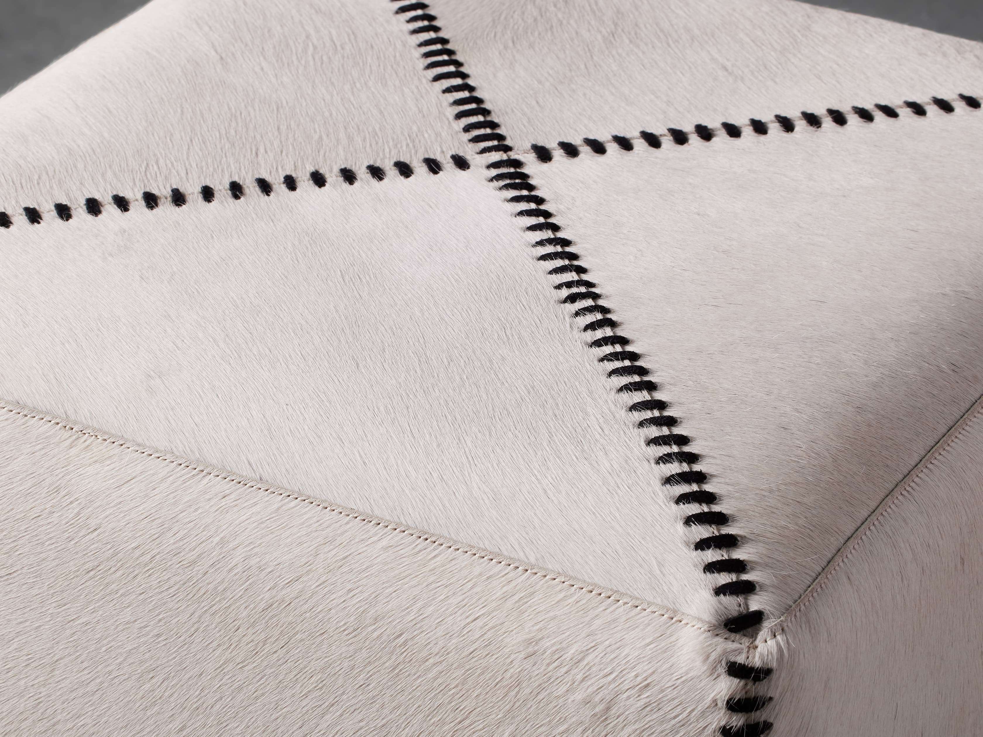 Hide Whipstitch Pouf