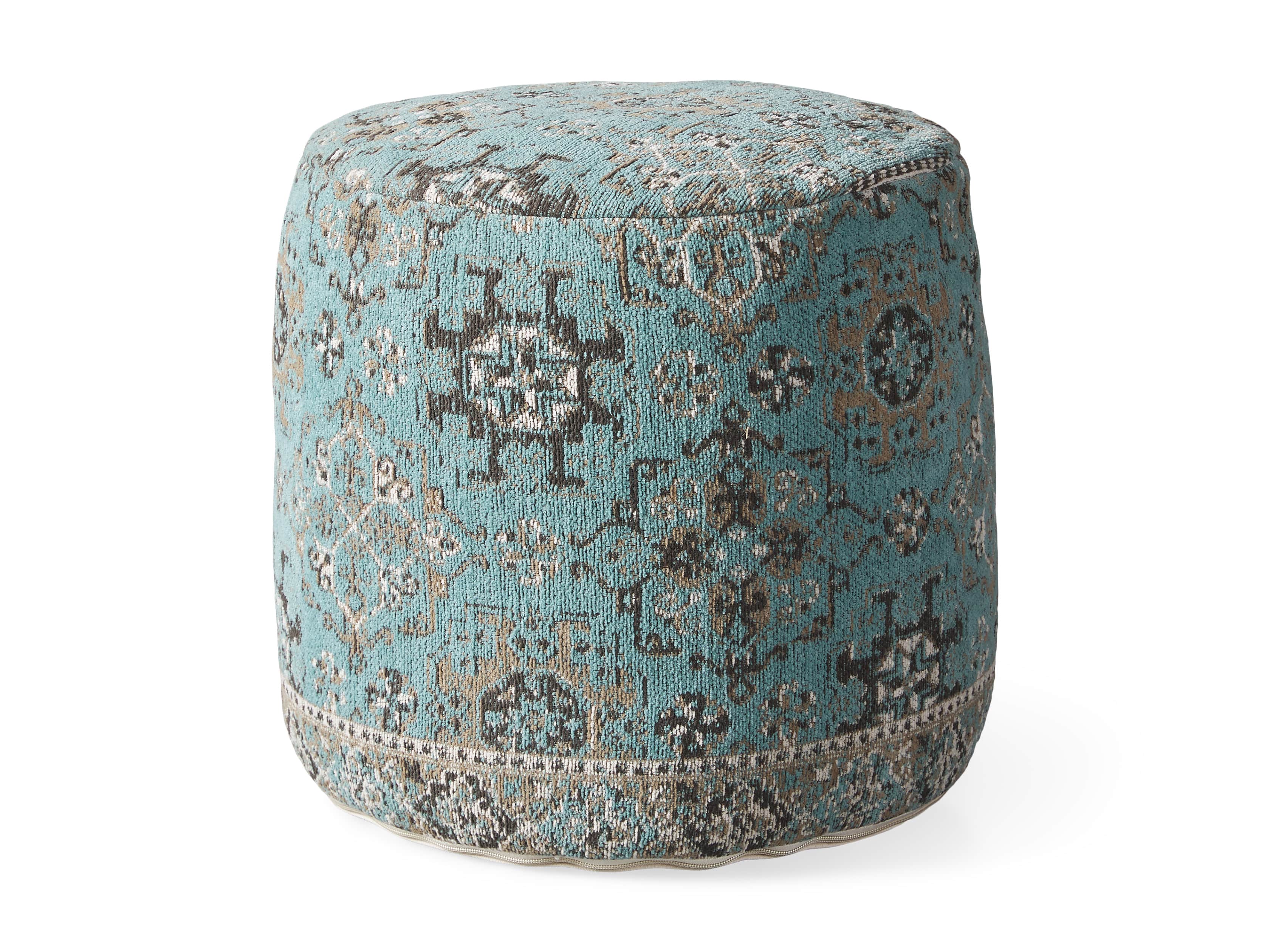 Minito Round Blue Pouf, slide 3 of 3