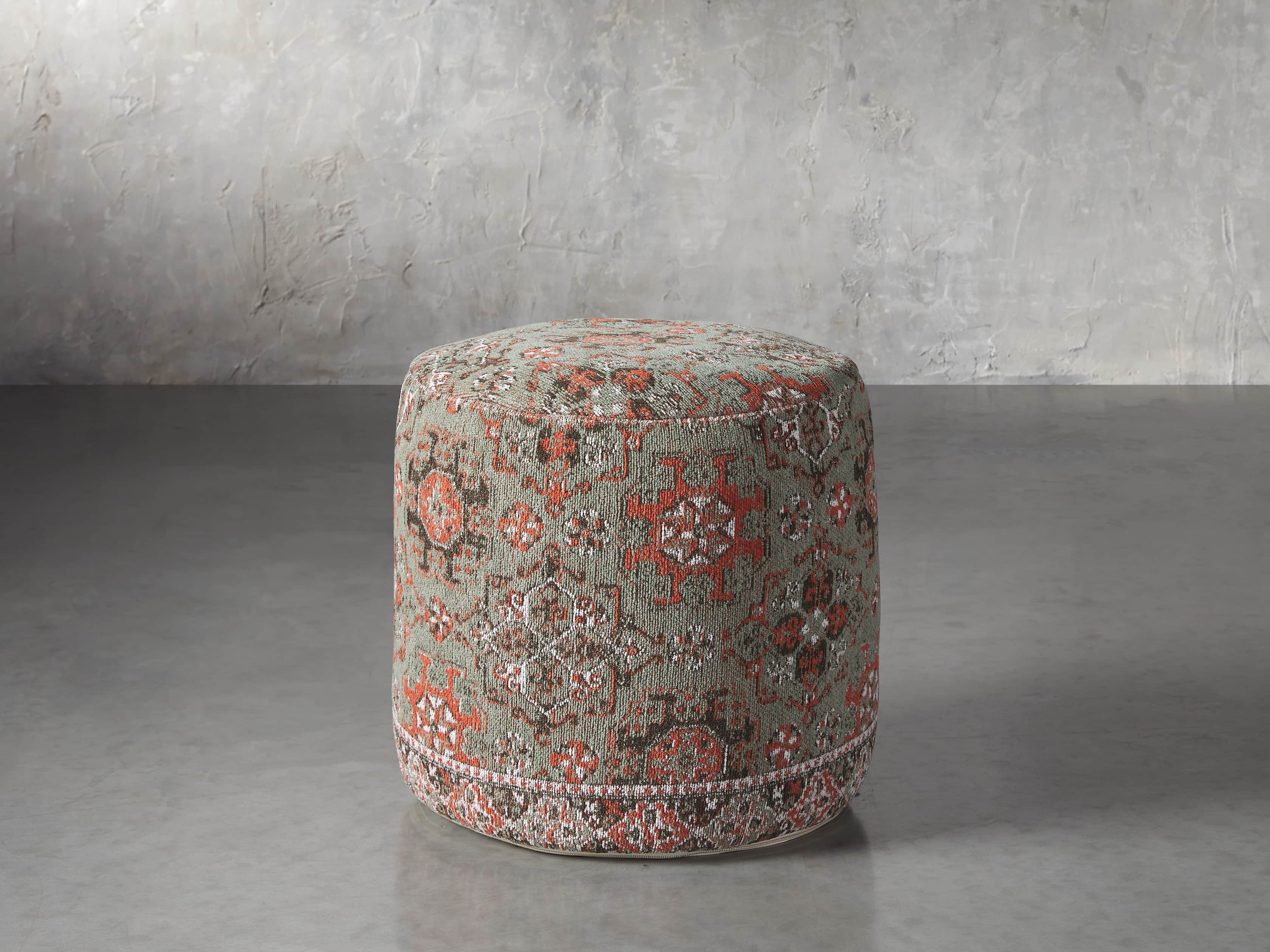 Minito Round Red Pouf, slide 1 of 3