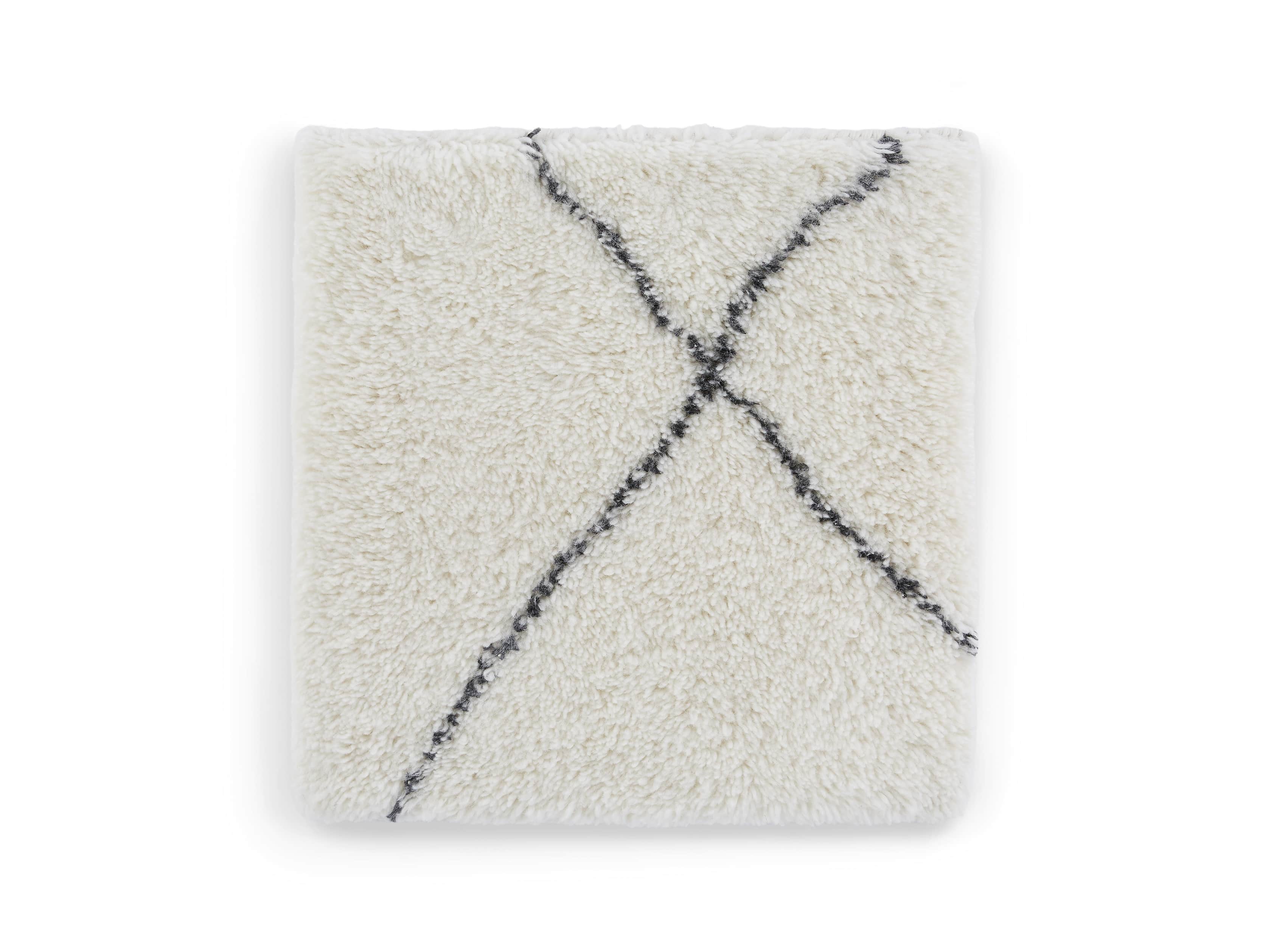 Bensi 18" Hand-knotted Rug Swatch in White, slide 1 of 1