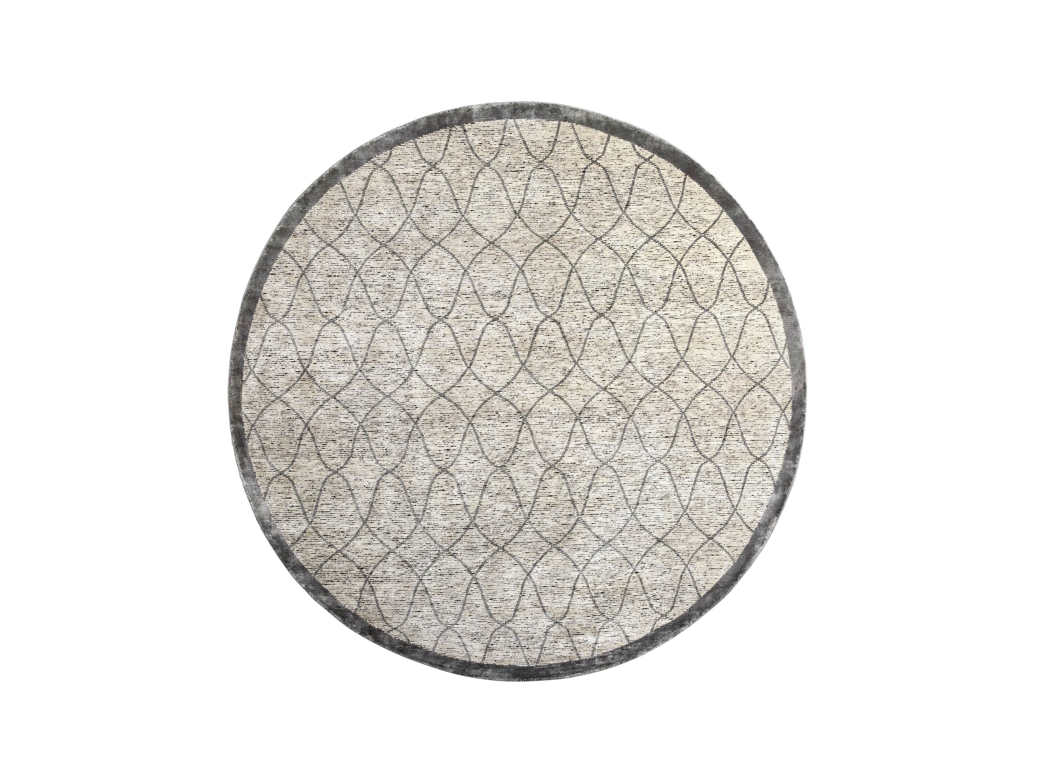 Sloane Hand-Knotted 10' Round Cream Rug, slide 1 of 4