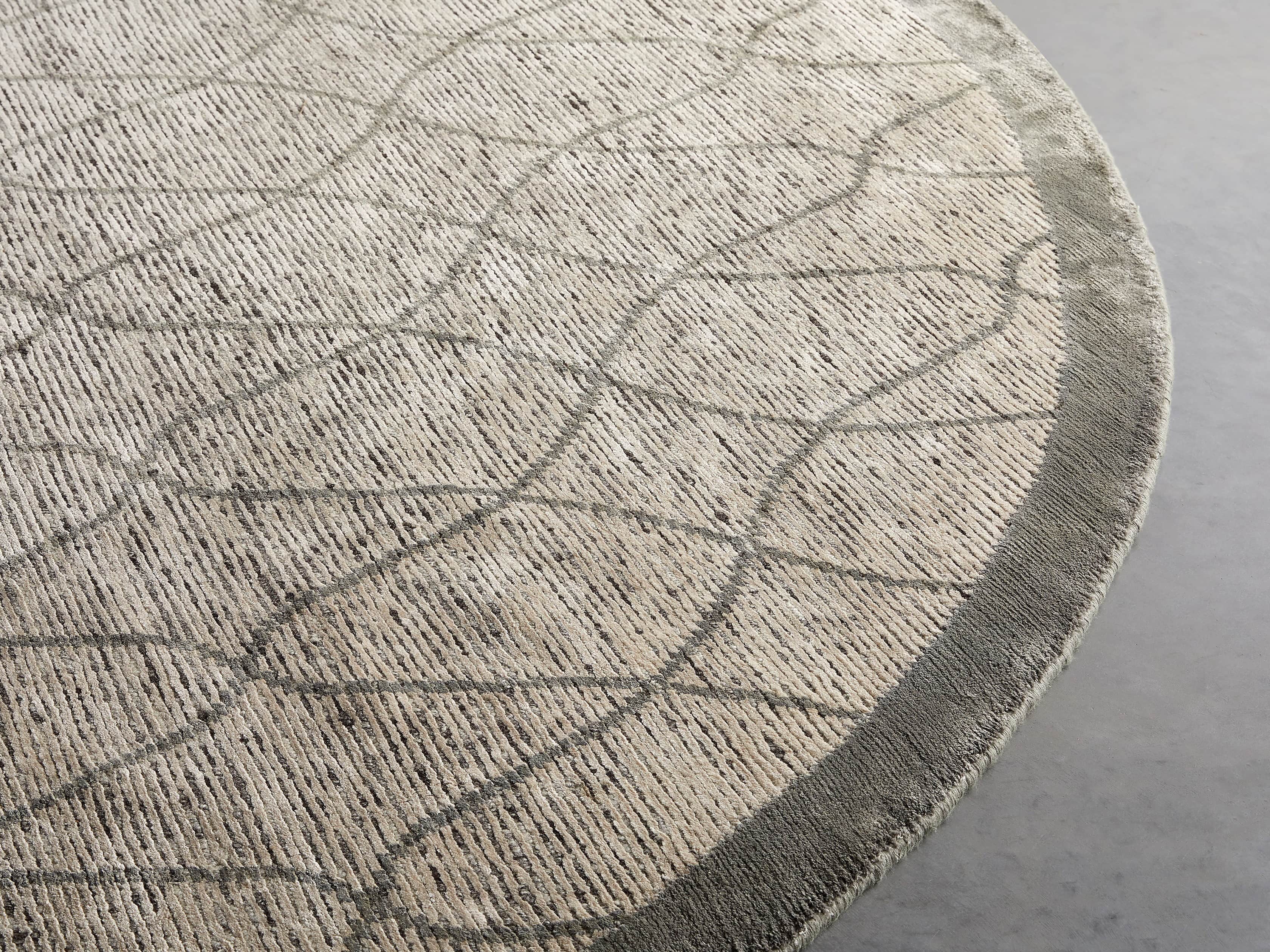 Sloane Hand-Knotted 10' Round Cream Rug, slide 3 of 4