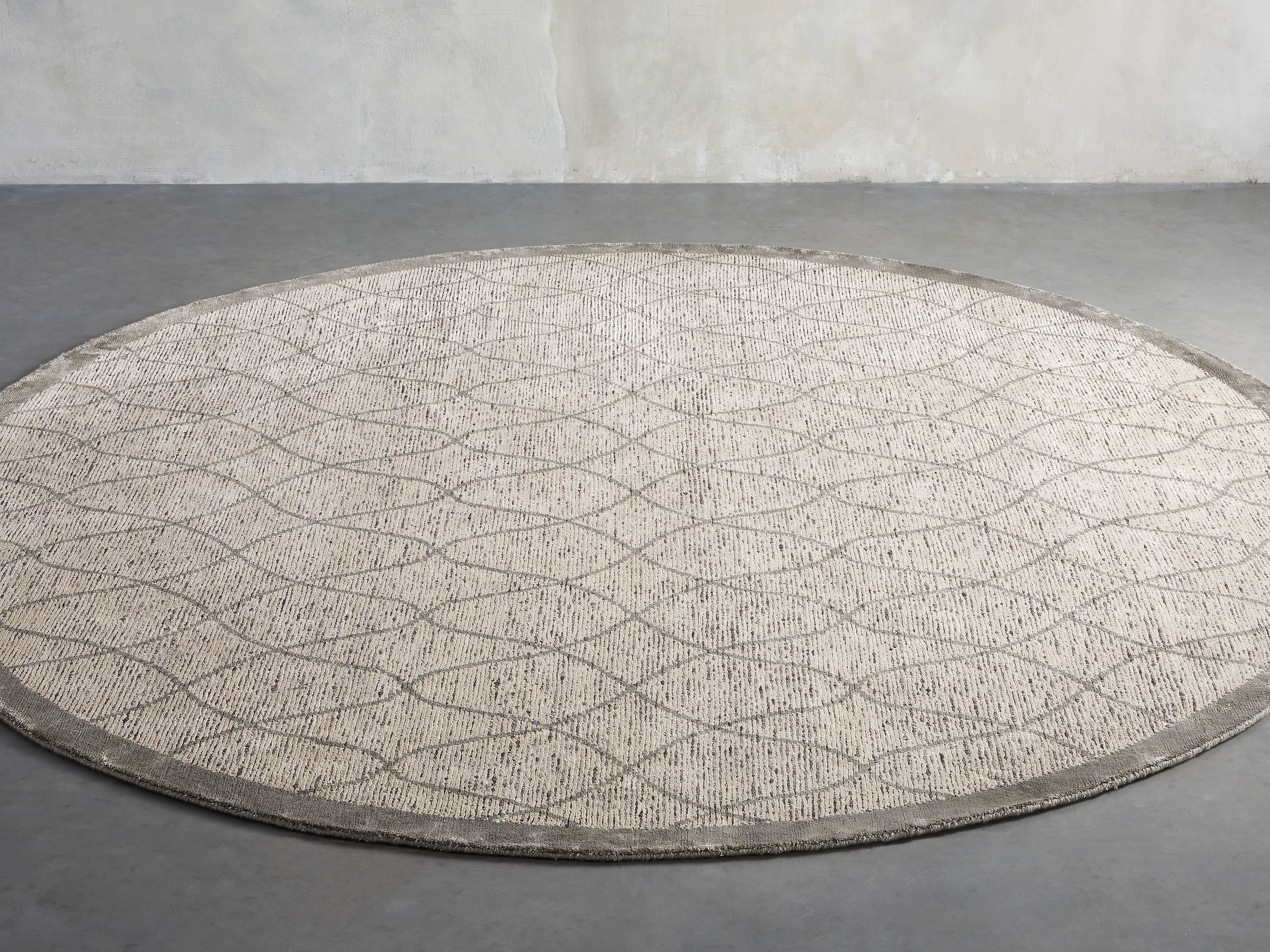 Sloane Hand-Knotted 8' Round Cream Rug