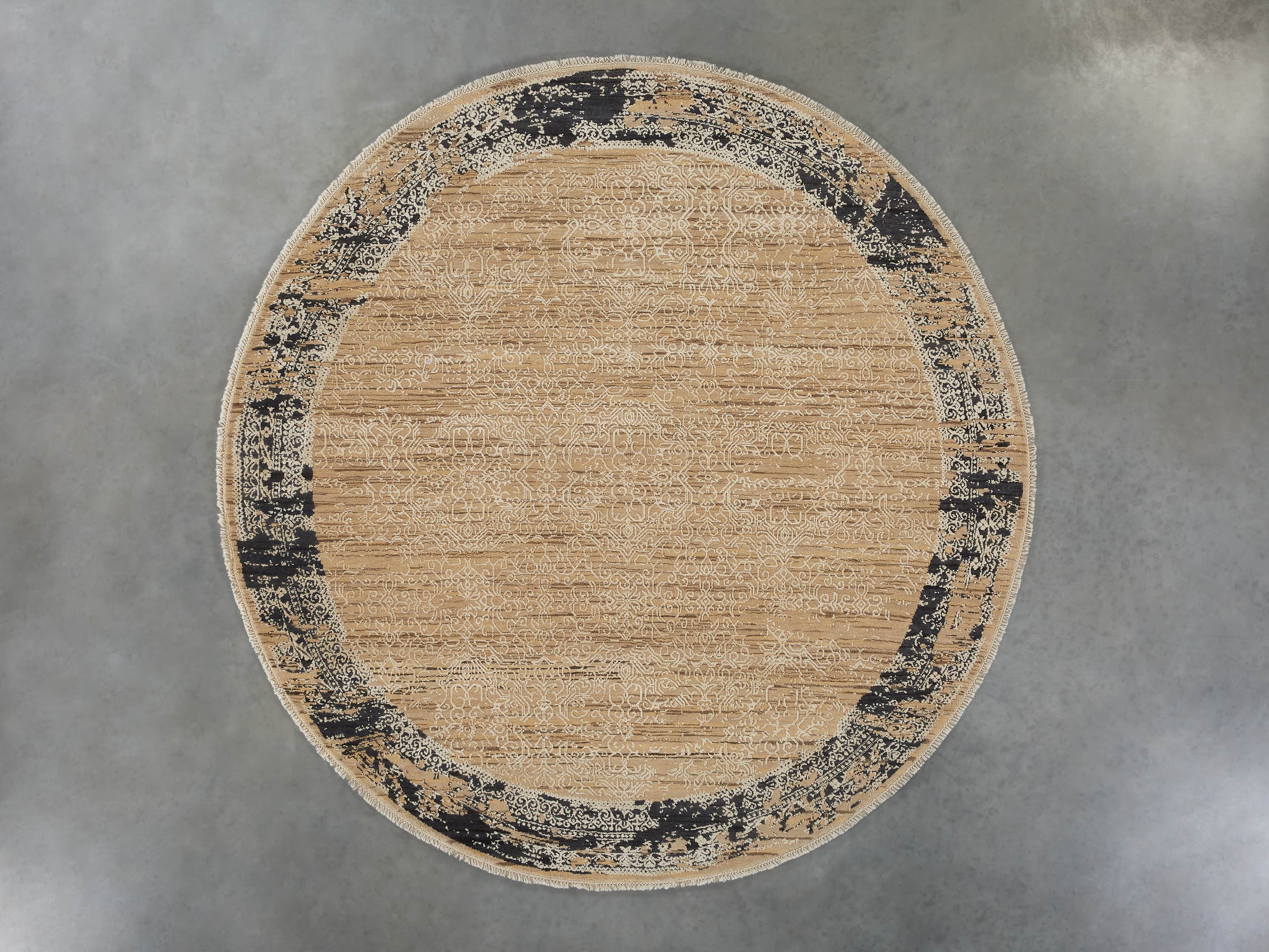 Grayson 10' Hand Knotted Round Rug in Beige, slide 3 of 3