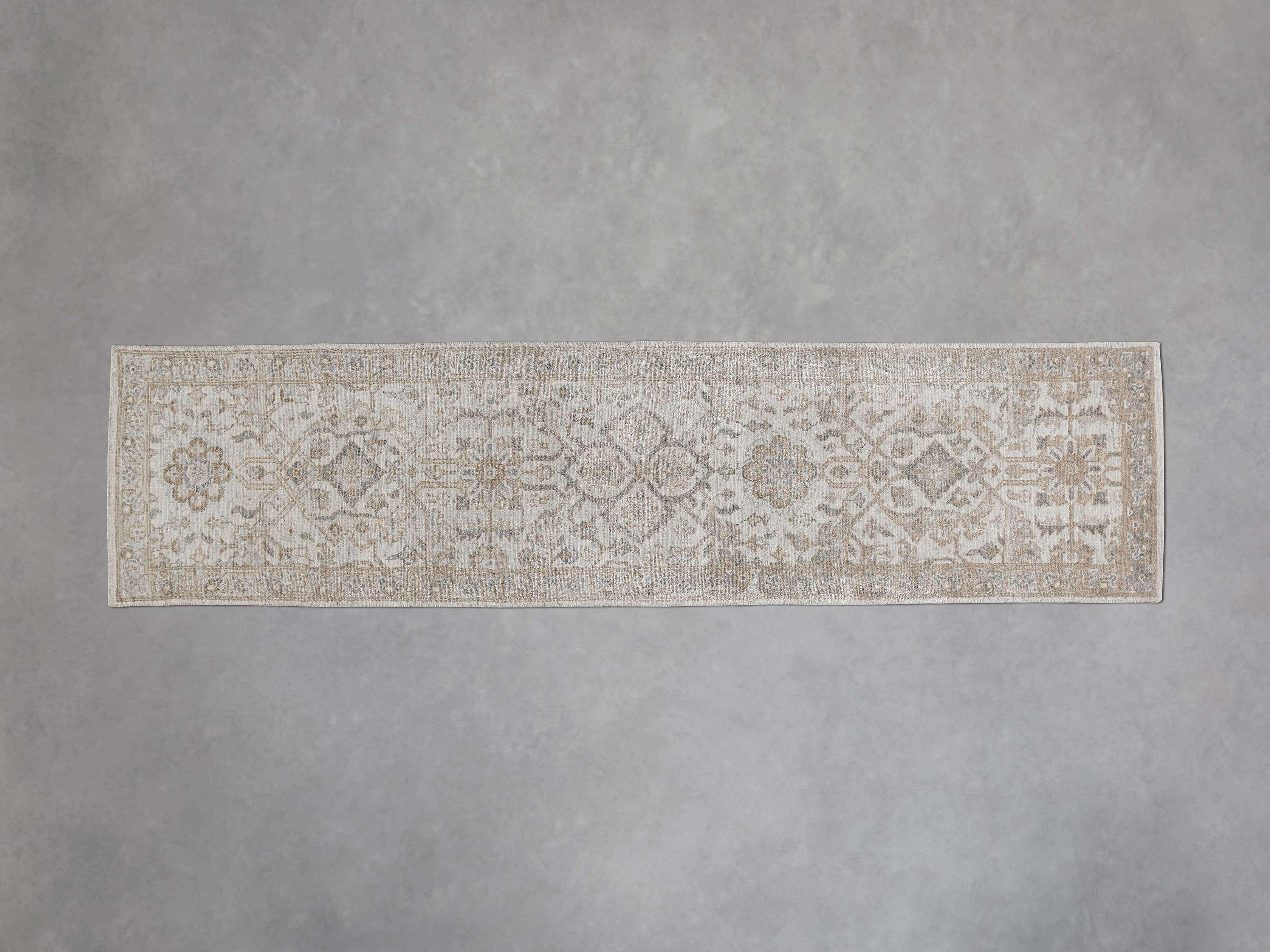 Sienna Hand Knotted 2'6in x 10' Runner Rug in Grey