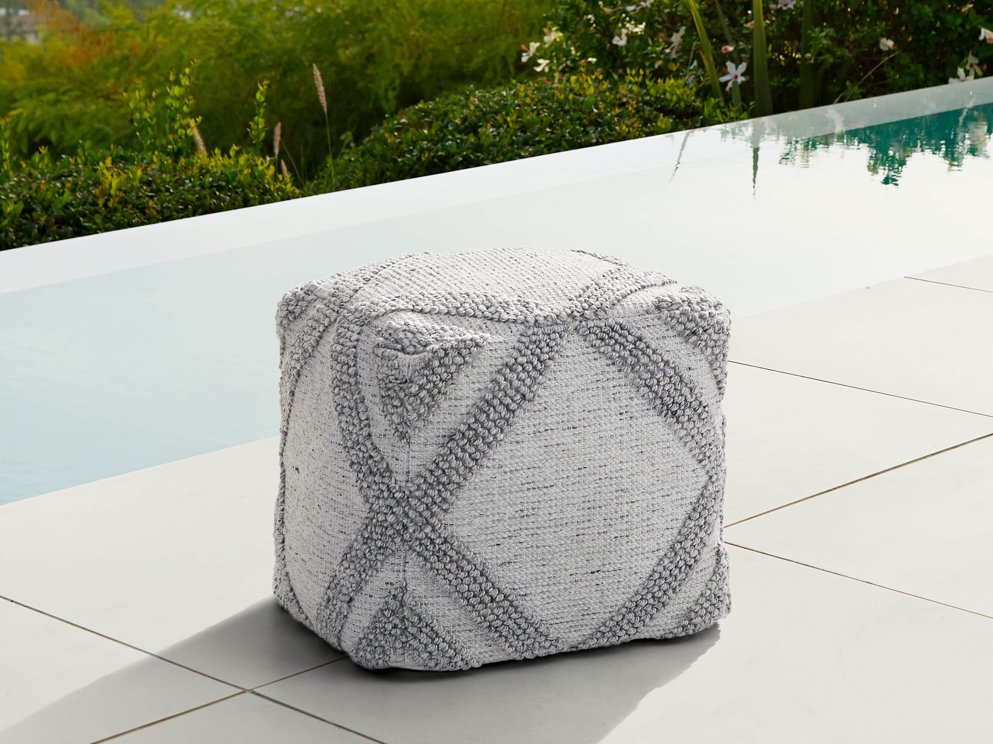 Capitola Indoor/Outdoor Pouf, slide 1 of 4