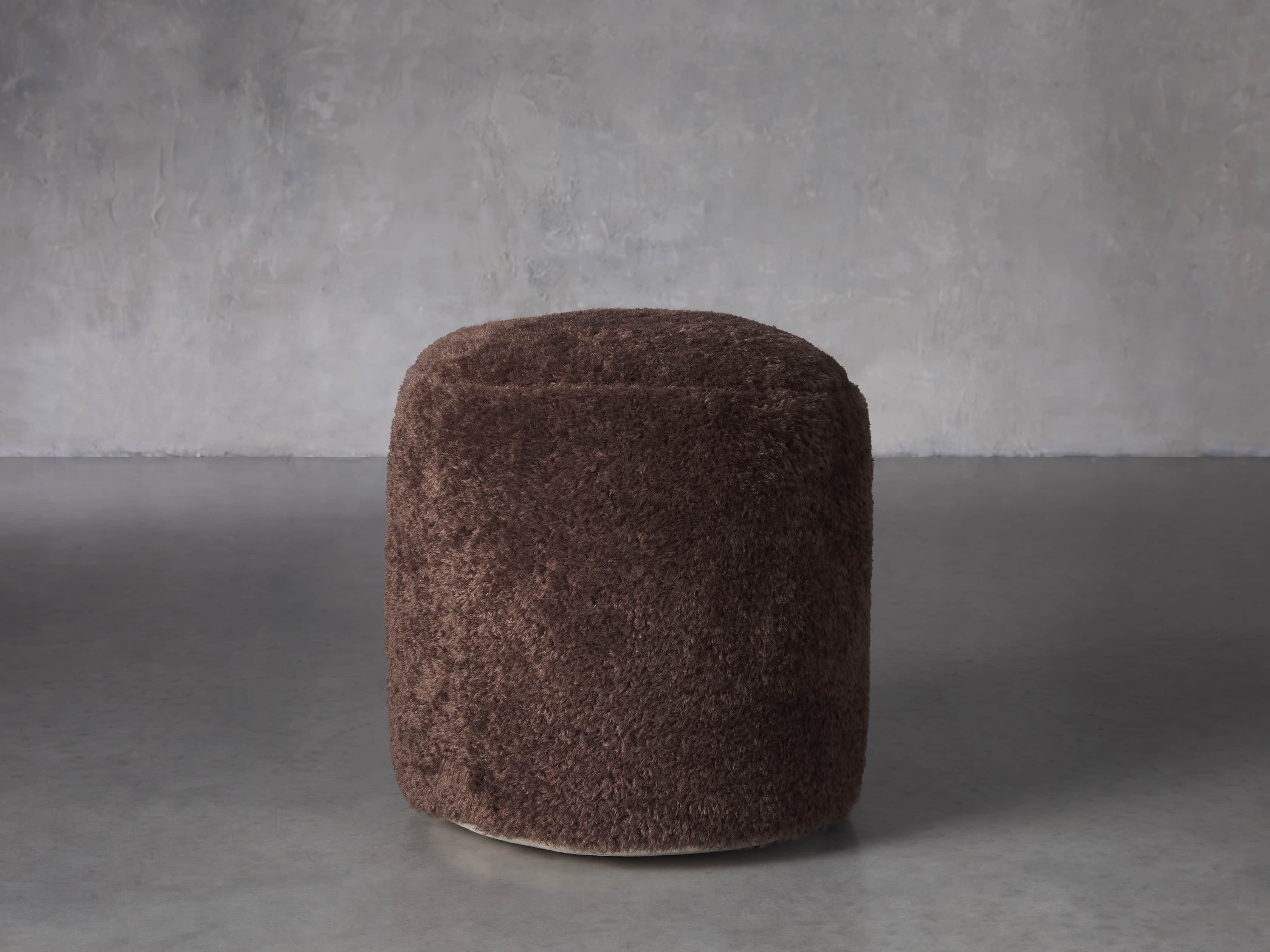 Faux Sheepskin Pouf, slide 1 of 2