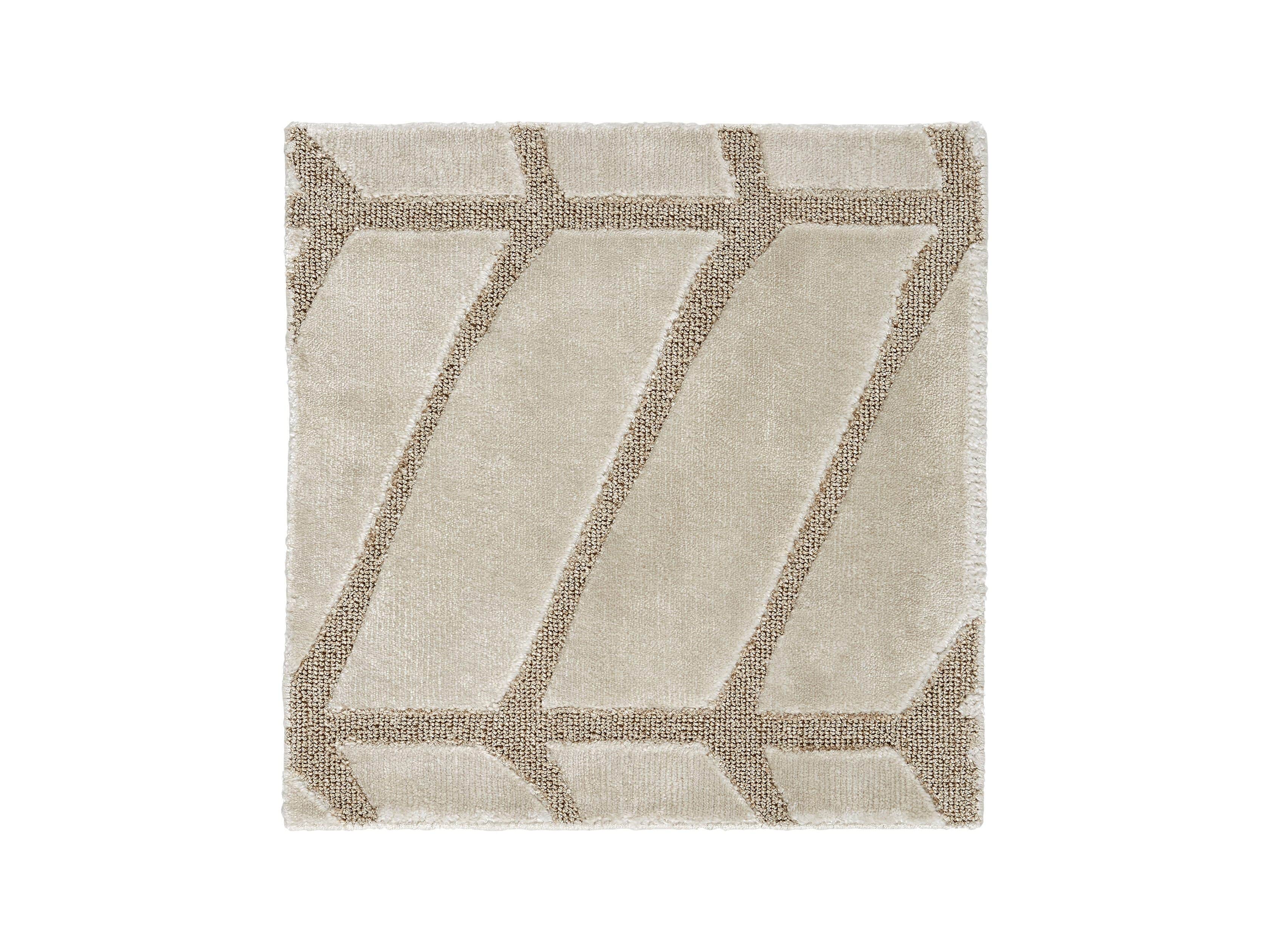 Seville 18" Hand Knotted Rug Swatch in Ivory