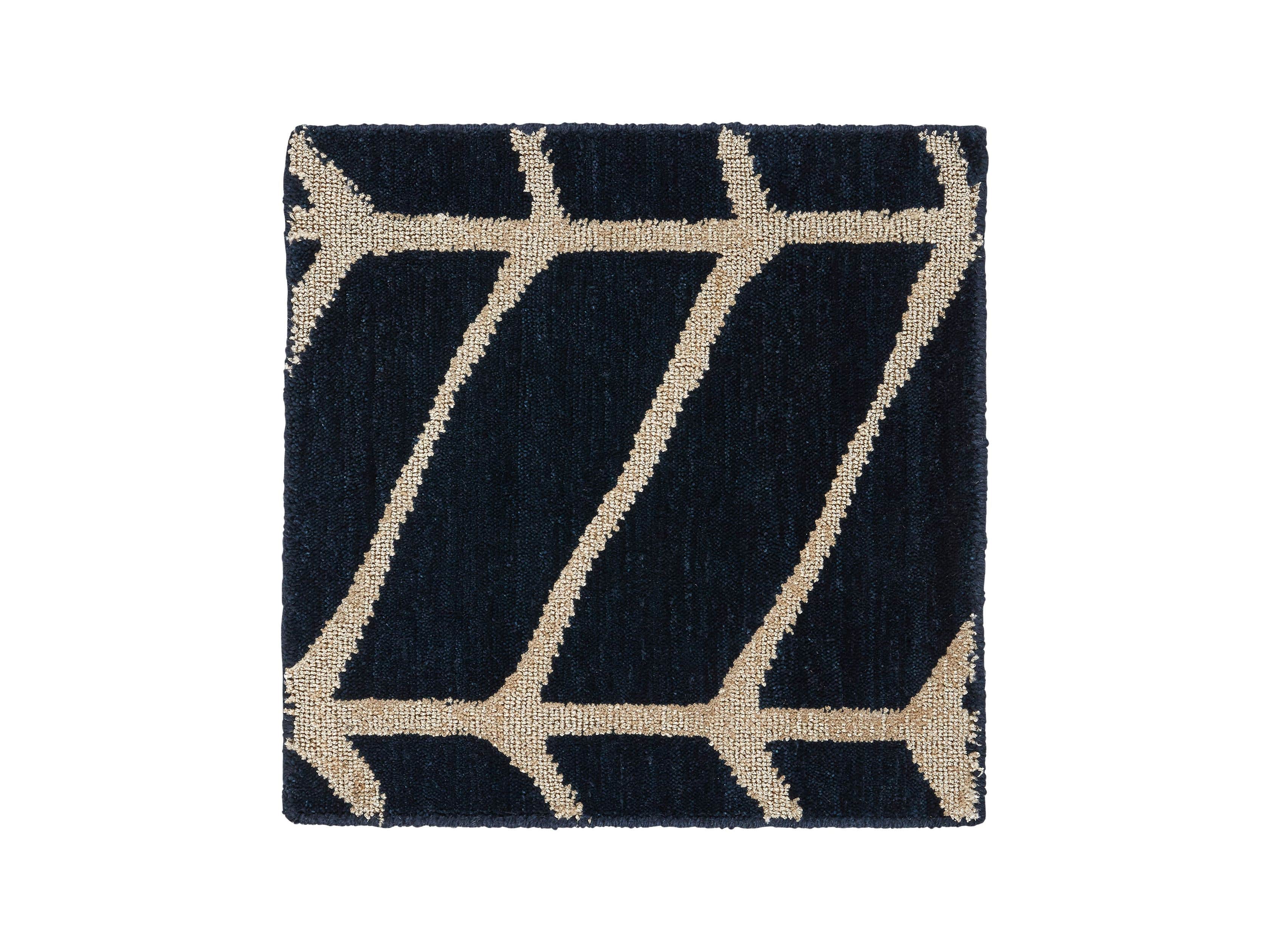 Seville 18" Hand Knotted Rug Swatch in Navy