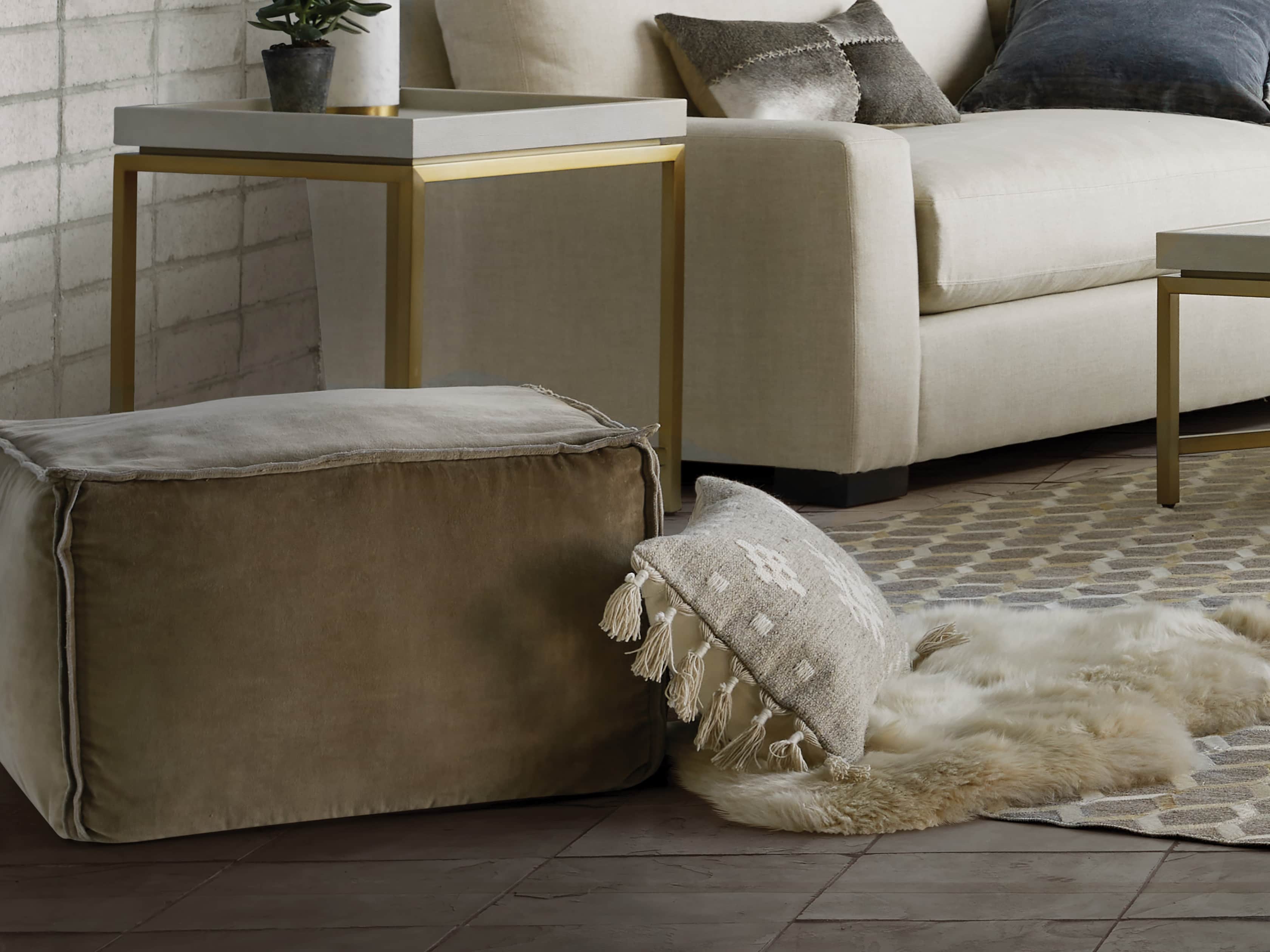 Washed Velvet Stone Pouf, slide 7 of 7