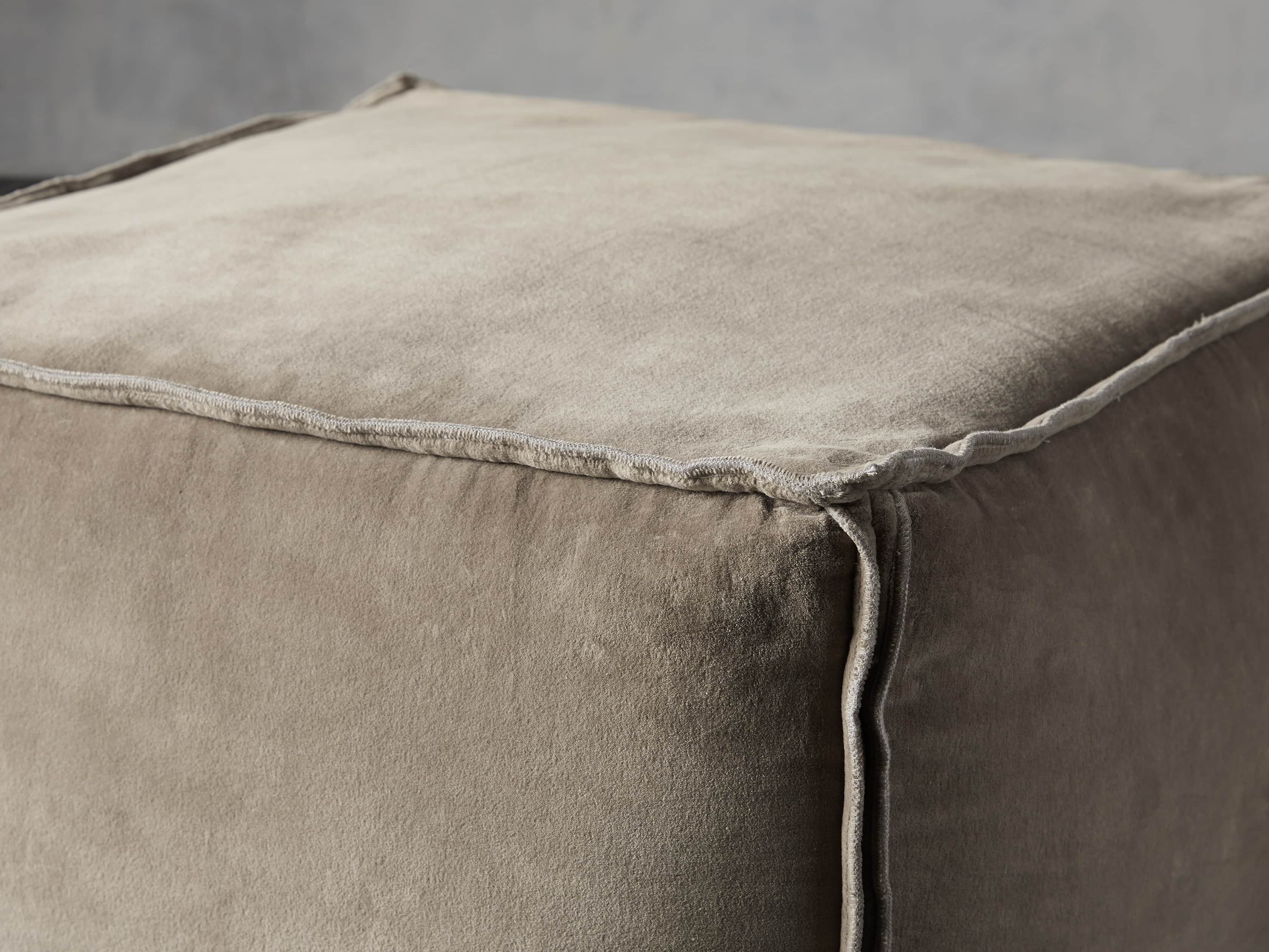 Washed Velvet Stone Pouf, slide 2 of 7