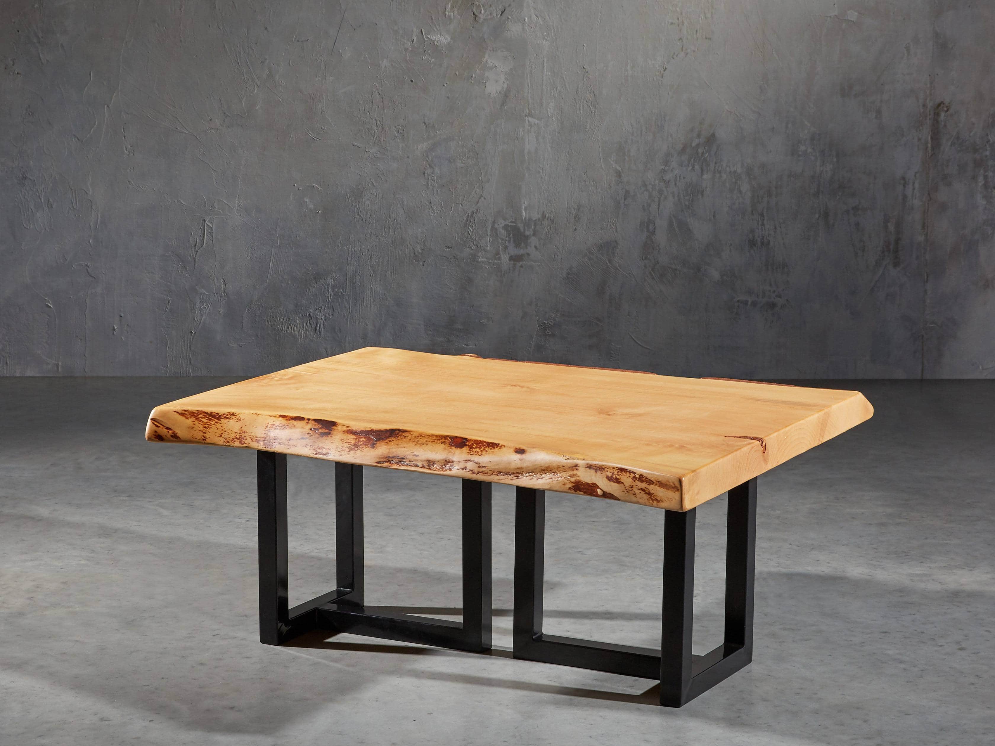 Alder 42" Live Edge Iron Coffee Table