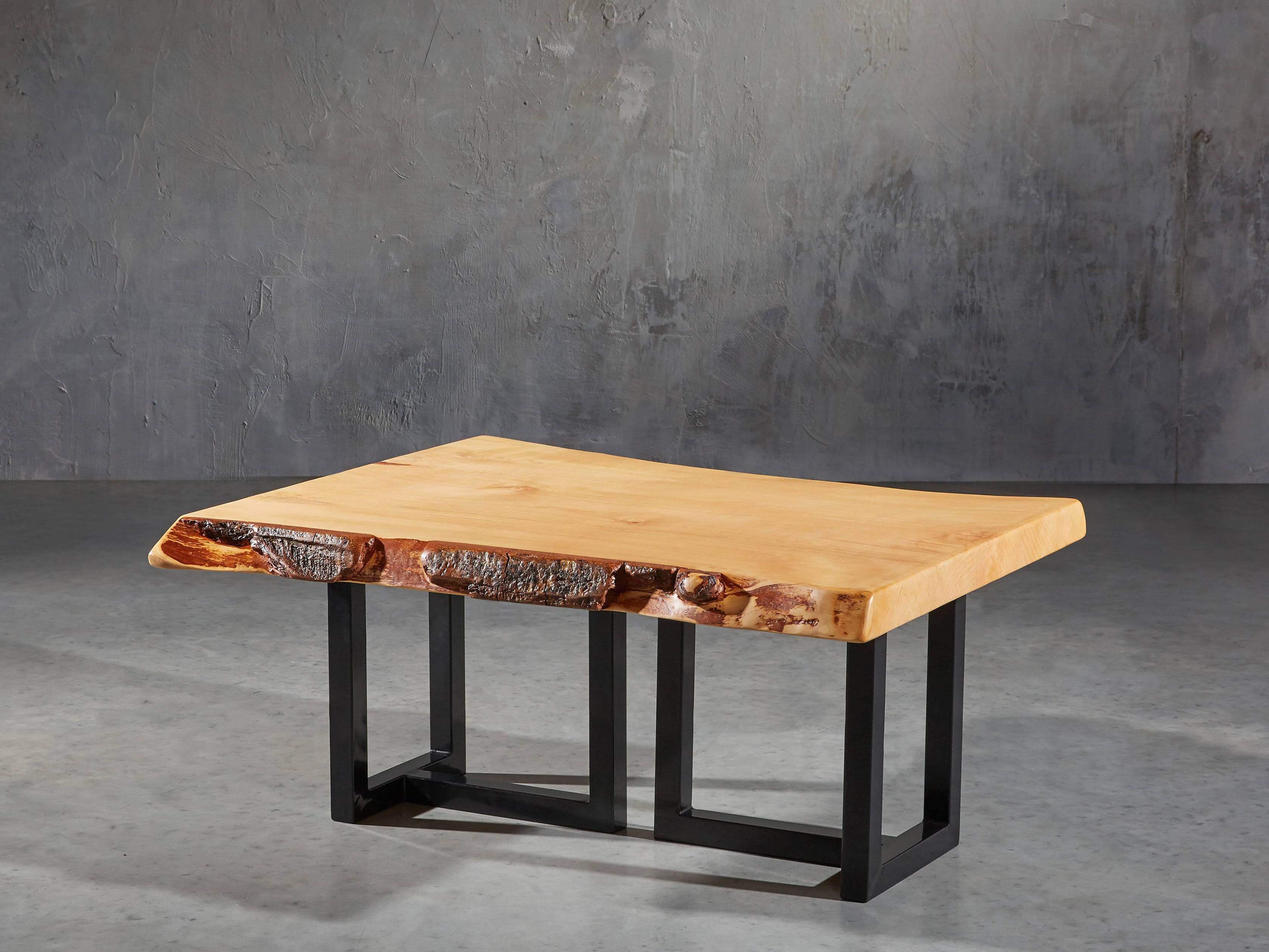 Alder 42" Live Edge Iron Coffee Table