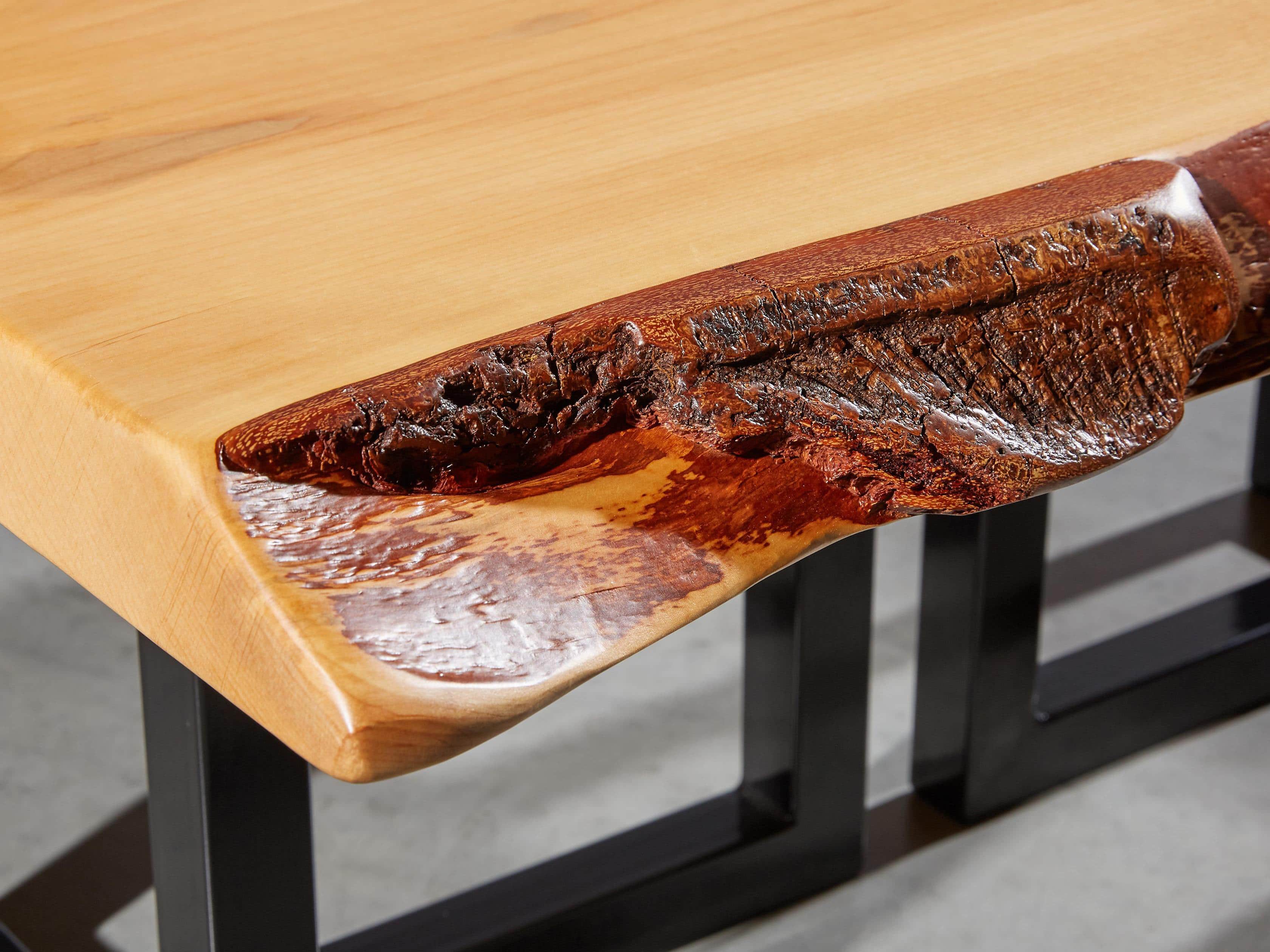 Alder 42" Live Edge Iron Coffee Table