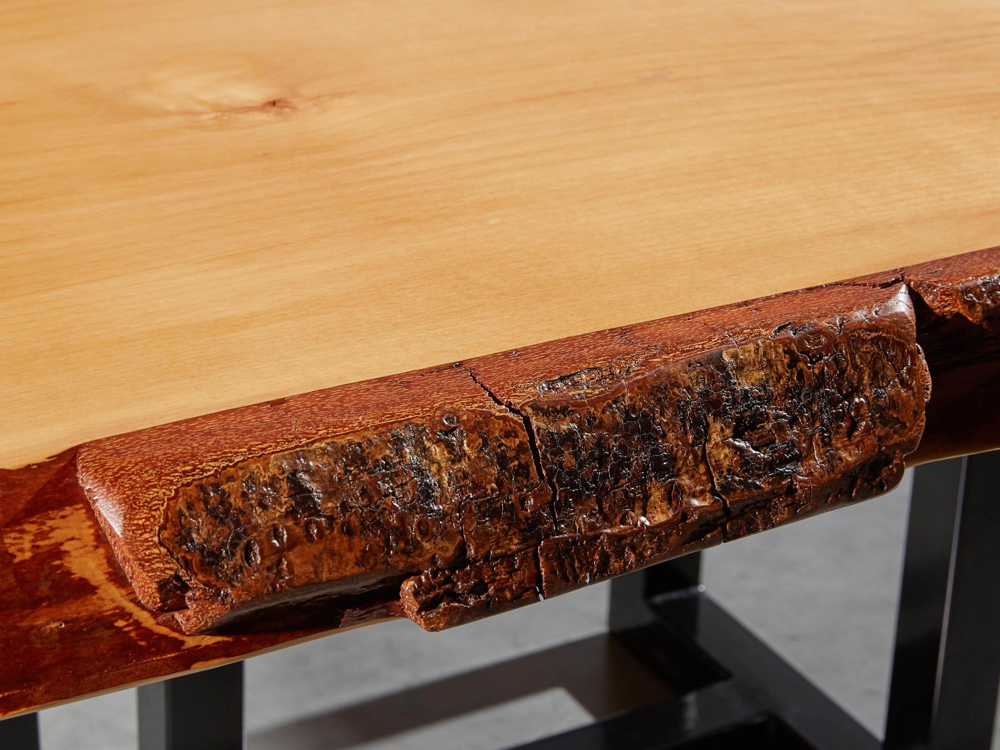 Alder 42" Live Edge Iron Coffee Table