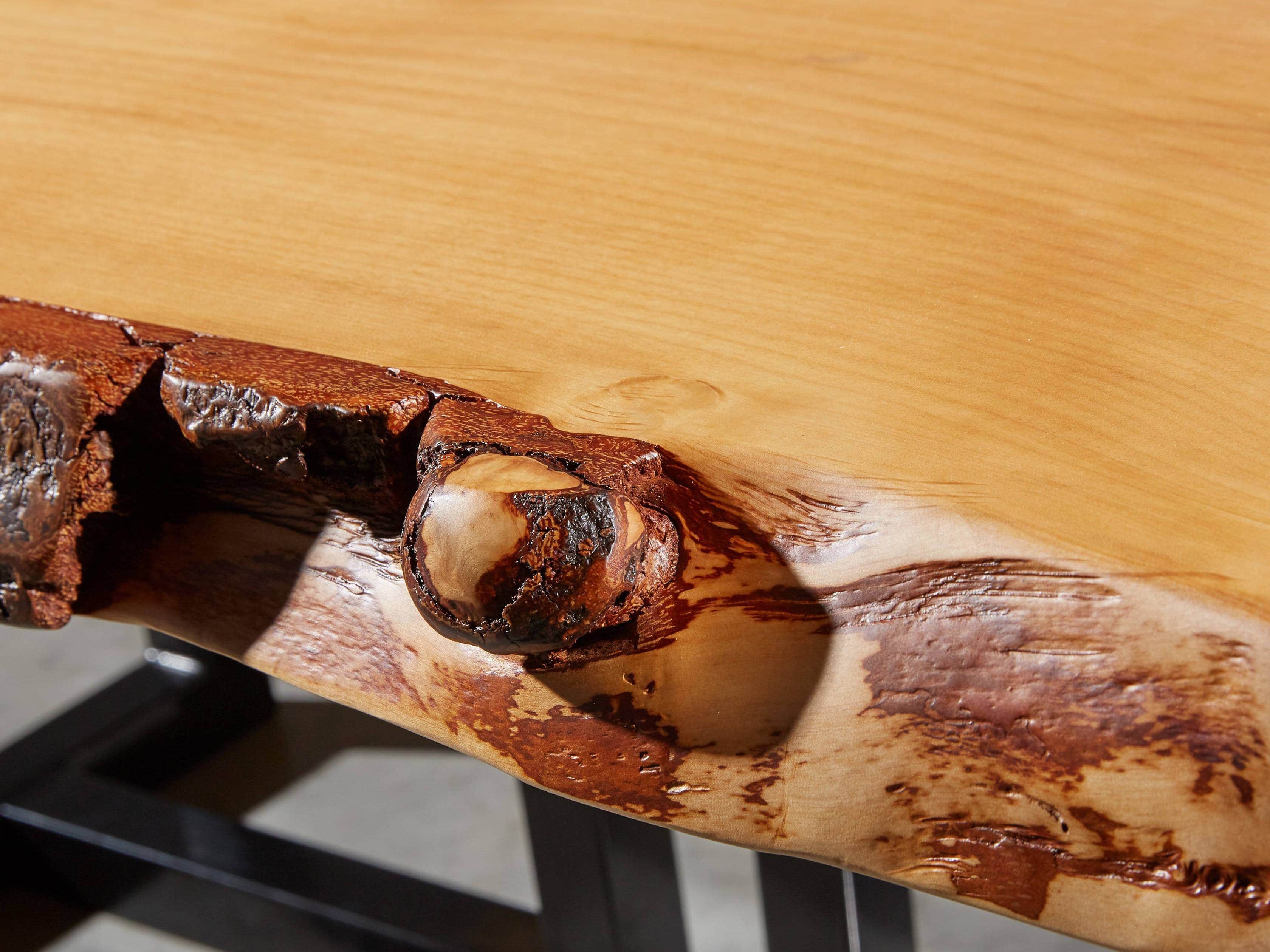 Alder 42" Live Edge Iron Coffee Table