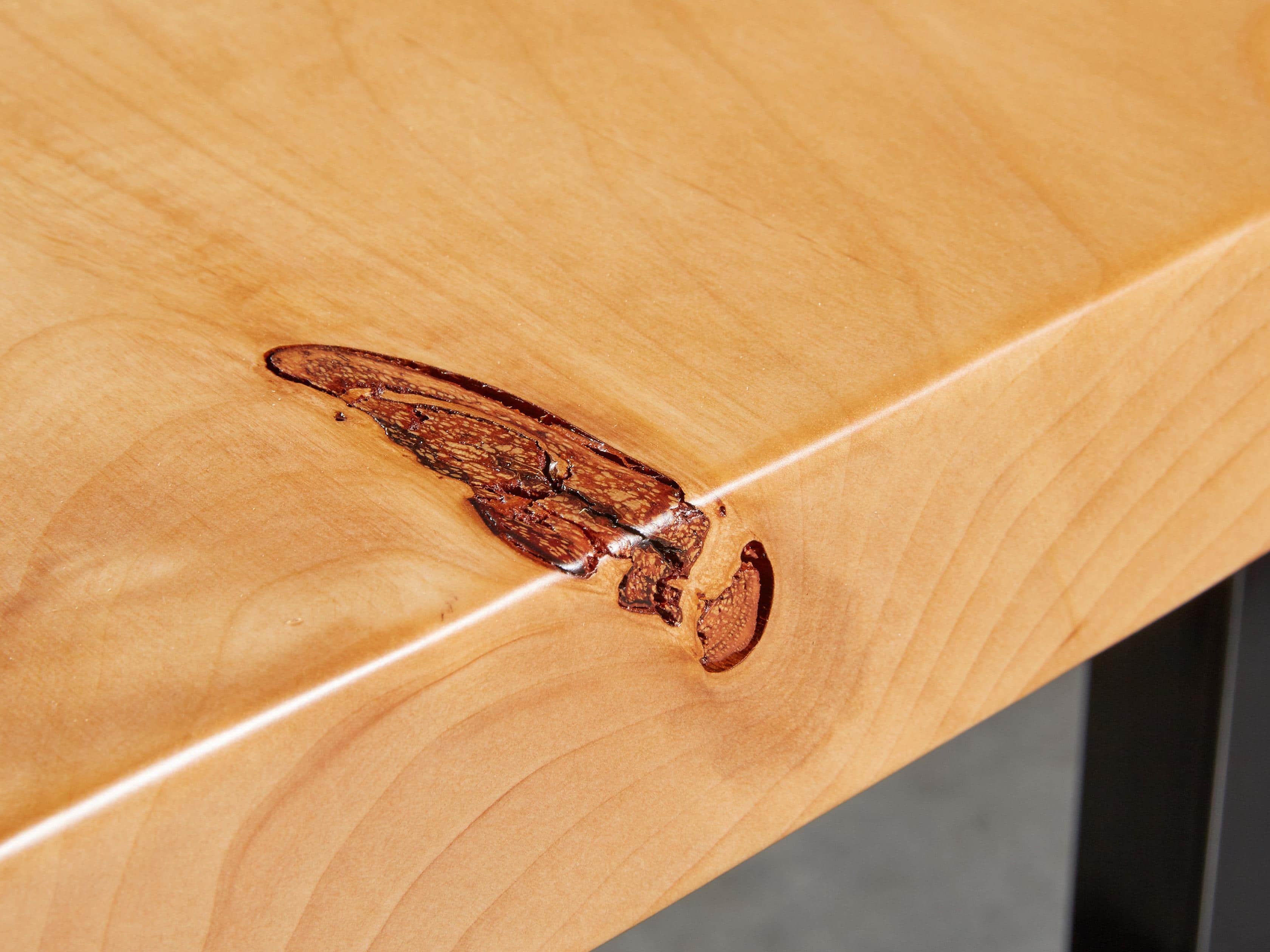 Alder 42" Live Edge Iron Coffee Table