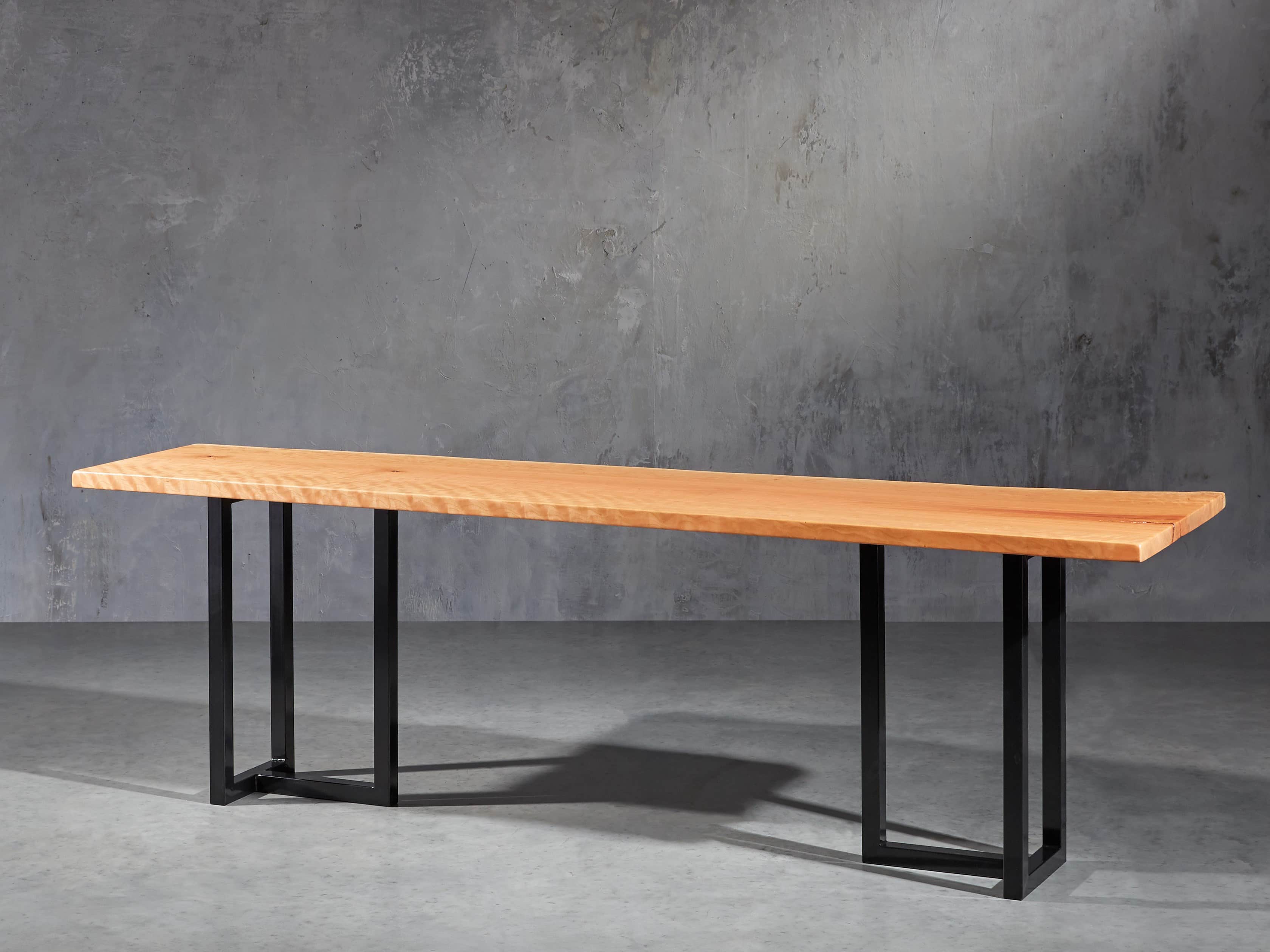 Cherry 96" Live Edge Iron Console Table
