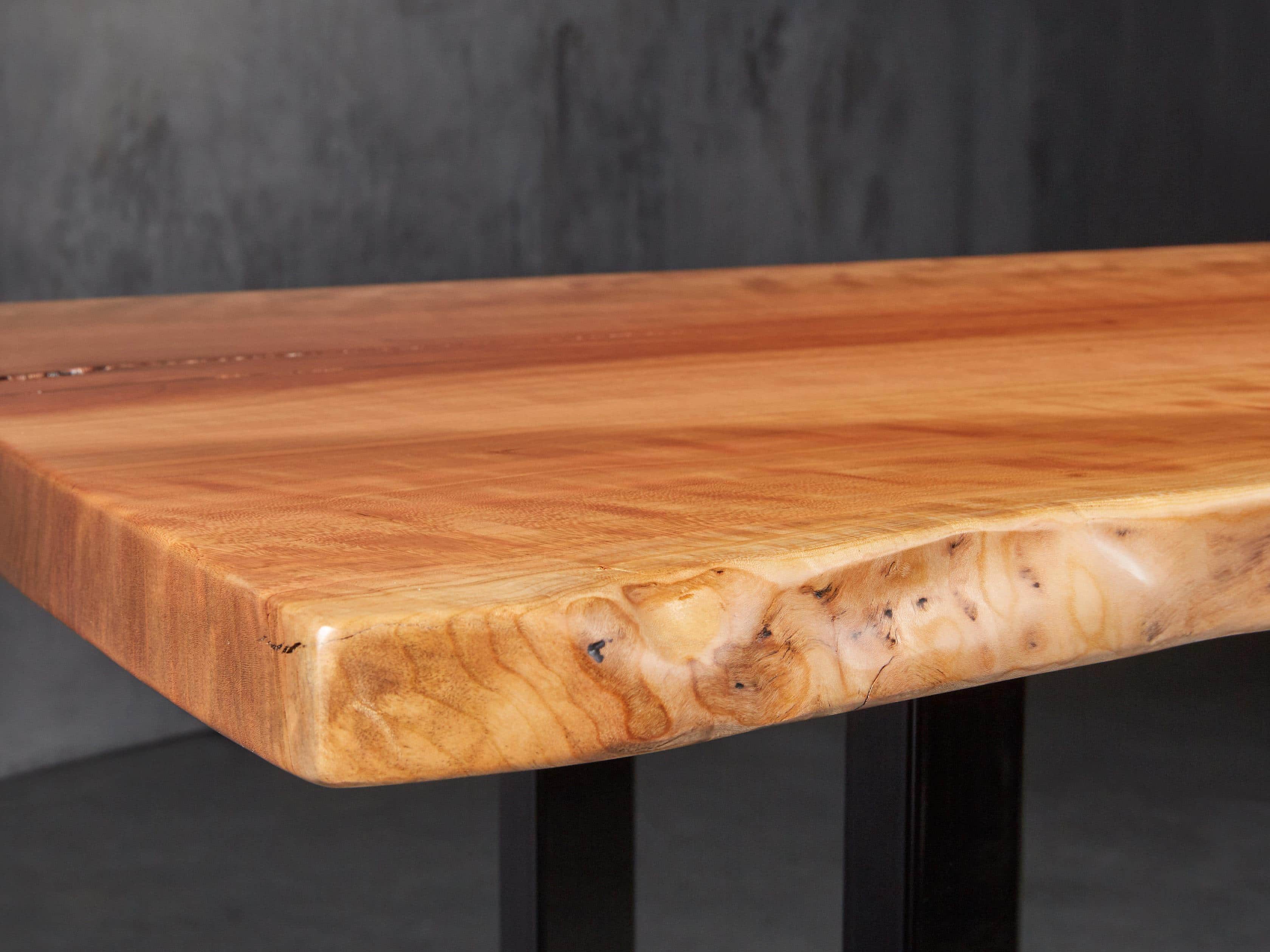 Cherry 96" Live Edge Iron Console Table
